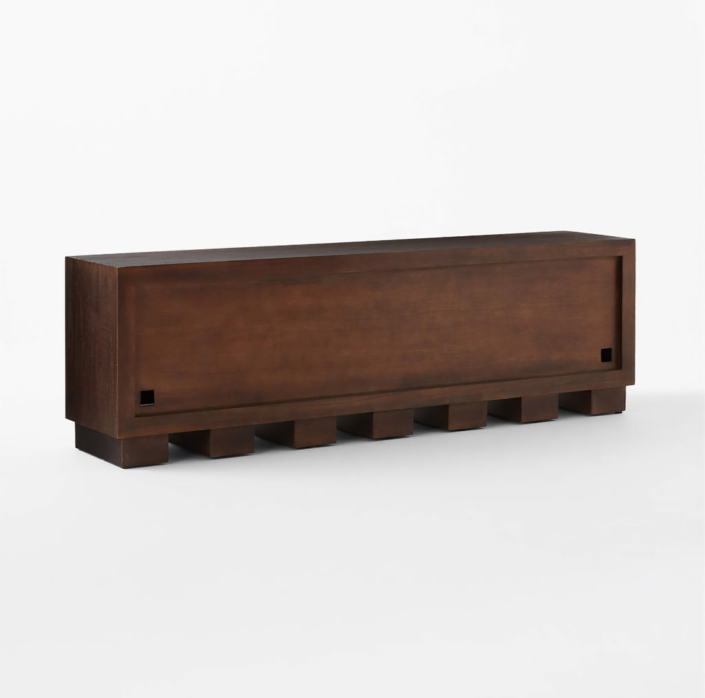 THE ONE × Moti — Brown and White Wood Media Console