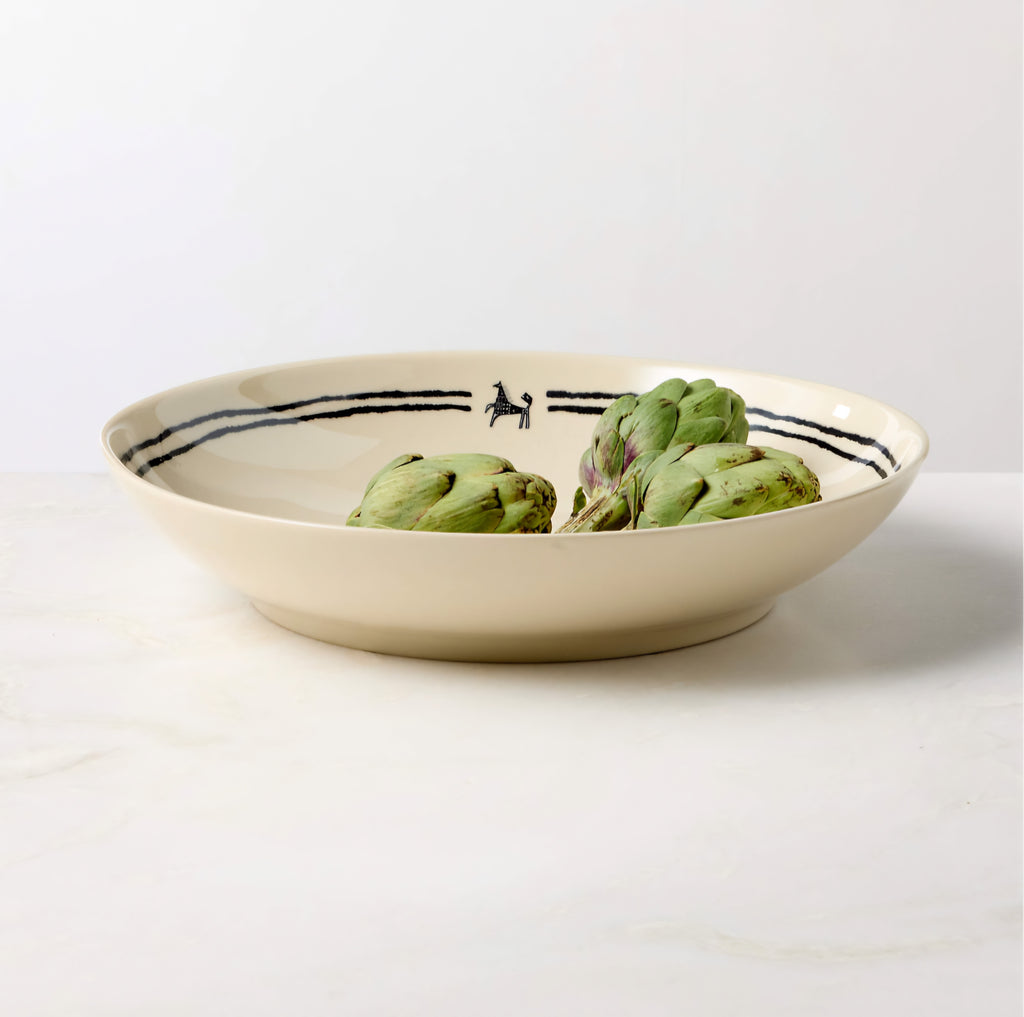 THE ONE × Corvo — White and Black Patterned Serving Bowl