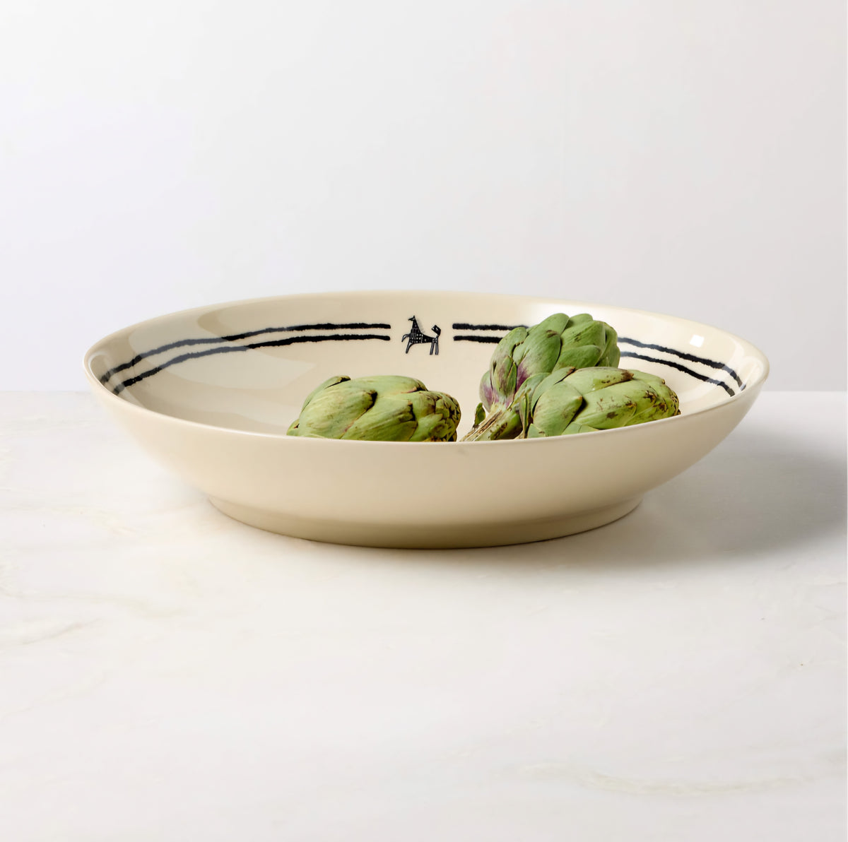 THE ONE × Corvo — White and Black Patterned Serving Bowl