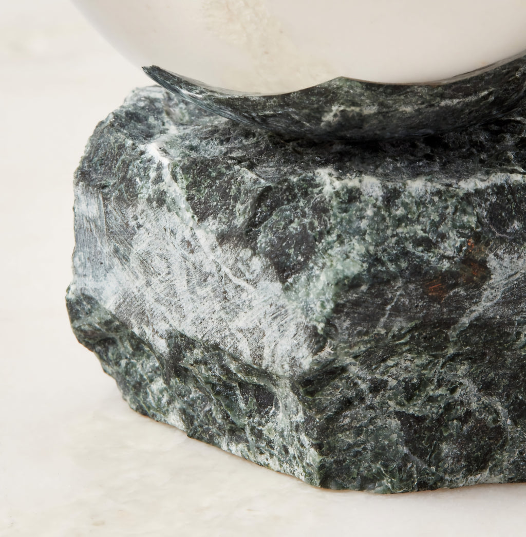 THE ONE × Laftin — Stainless Steel and Green Marble Snack Bowl