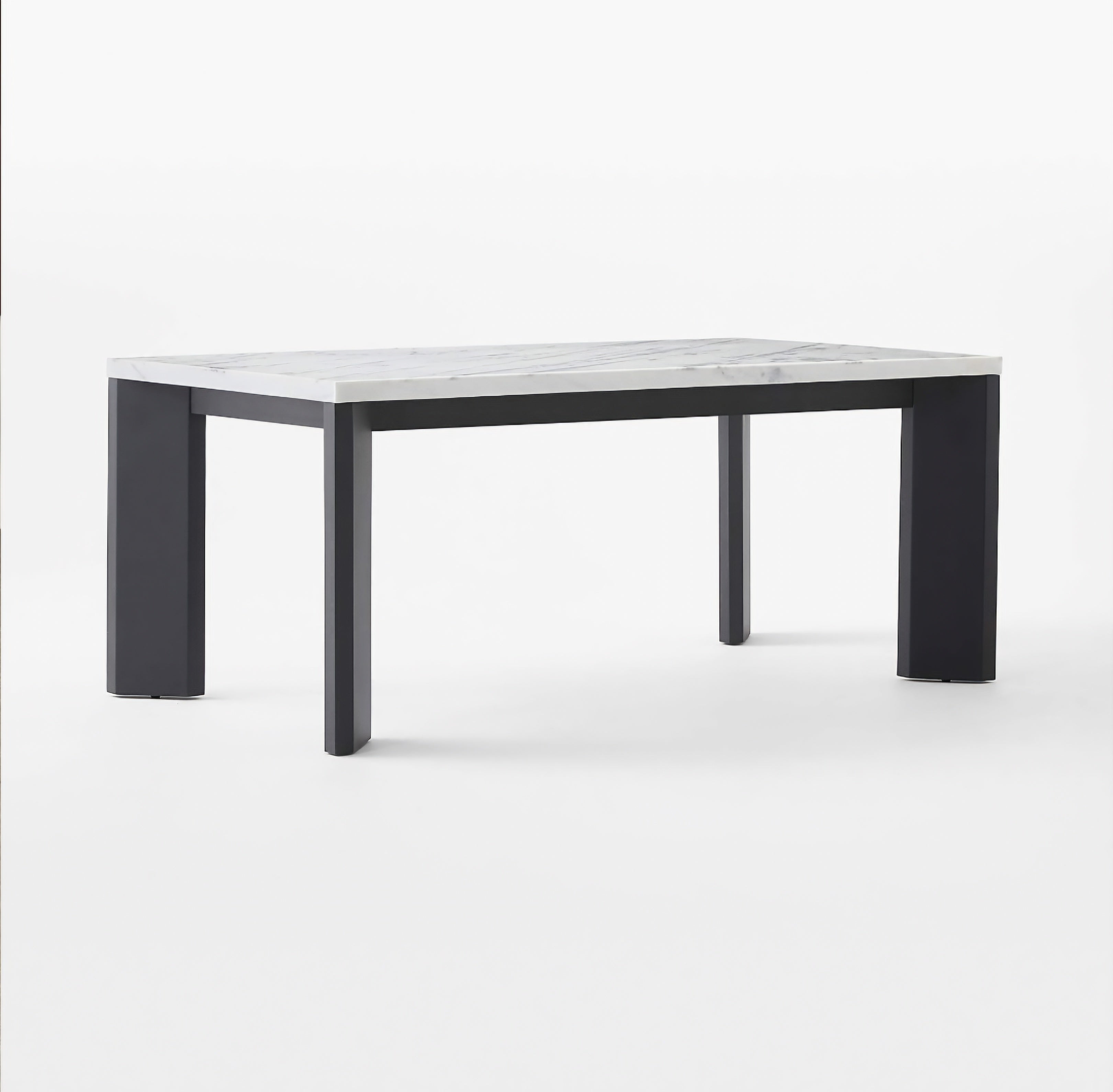THE ONE × Sydney — Rectangular Carrara Marble Dining Table with Black Steel Legs