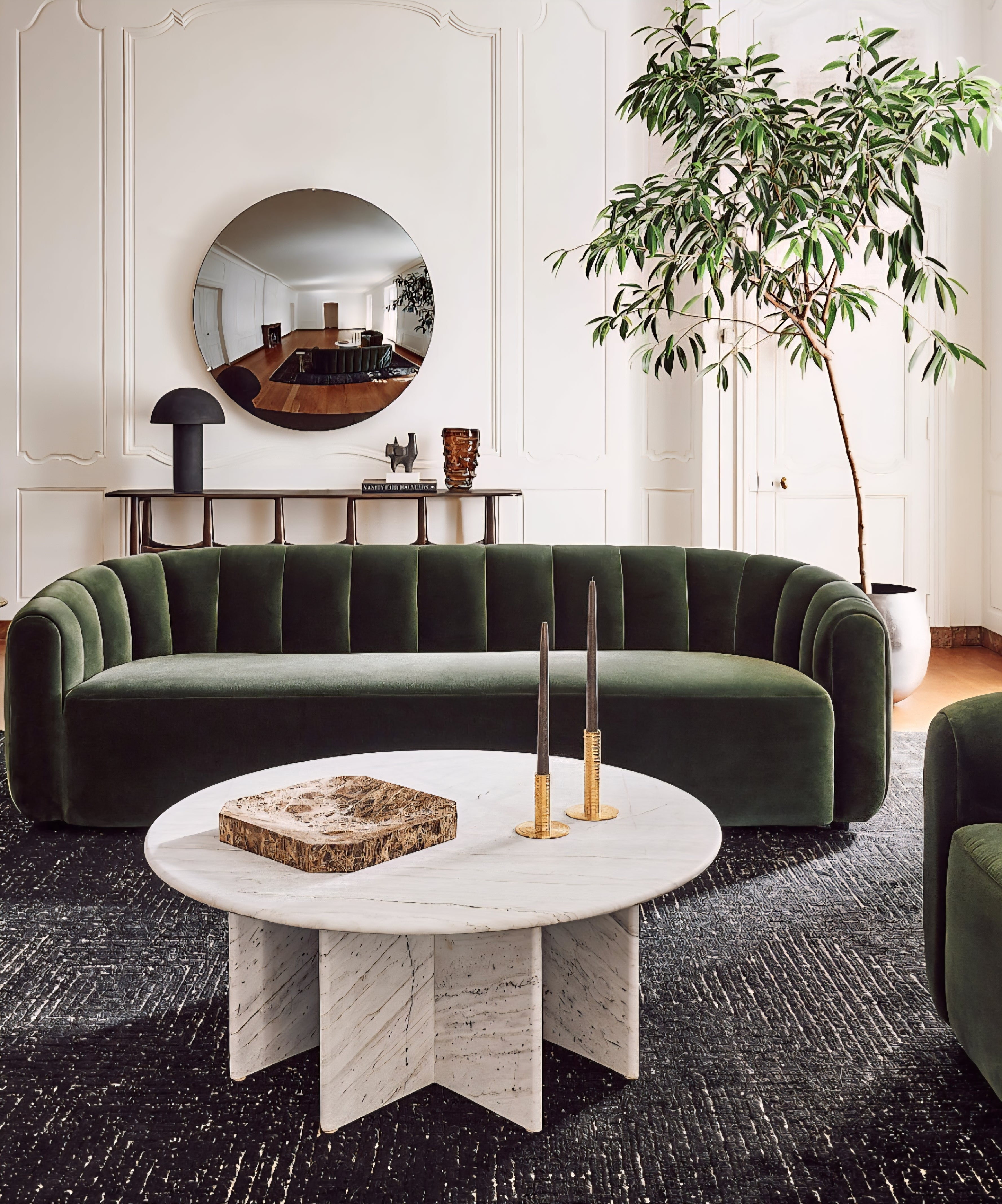 THE ONE × Fitz — Channeled White Boucle Loveseat