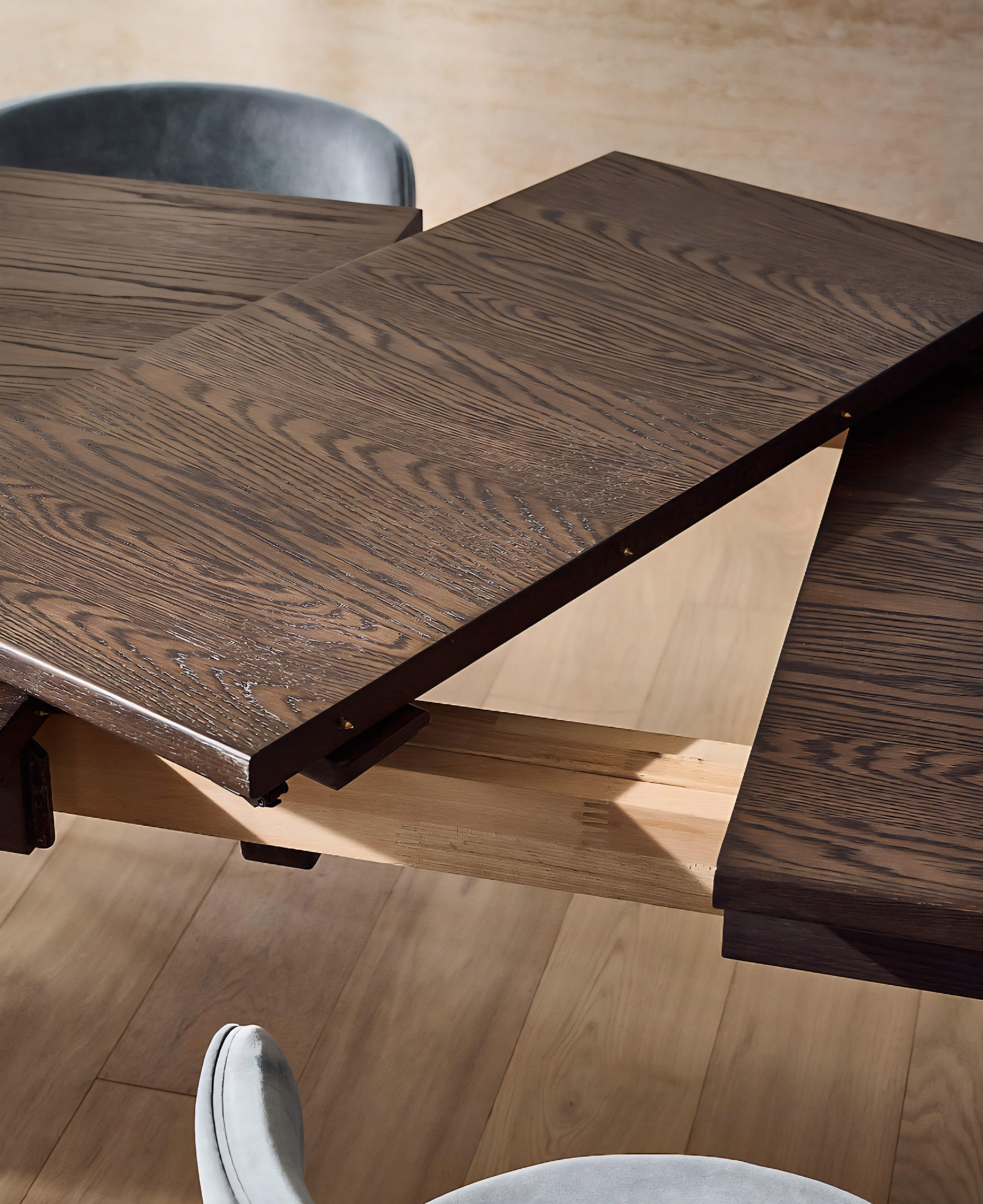 THE ONE × Otis — Rectangular Dark Oak Extendable Dining Table