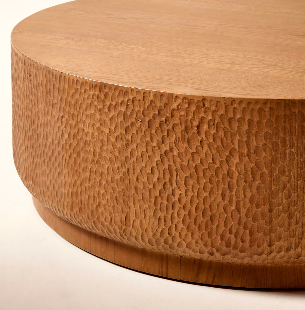 THE ONE × Hawk — Round Carved White Oak Coffee Table