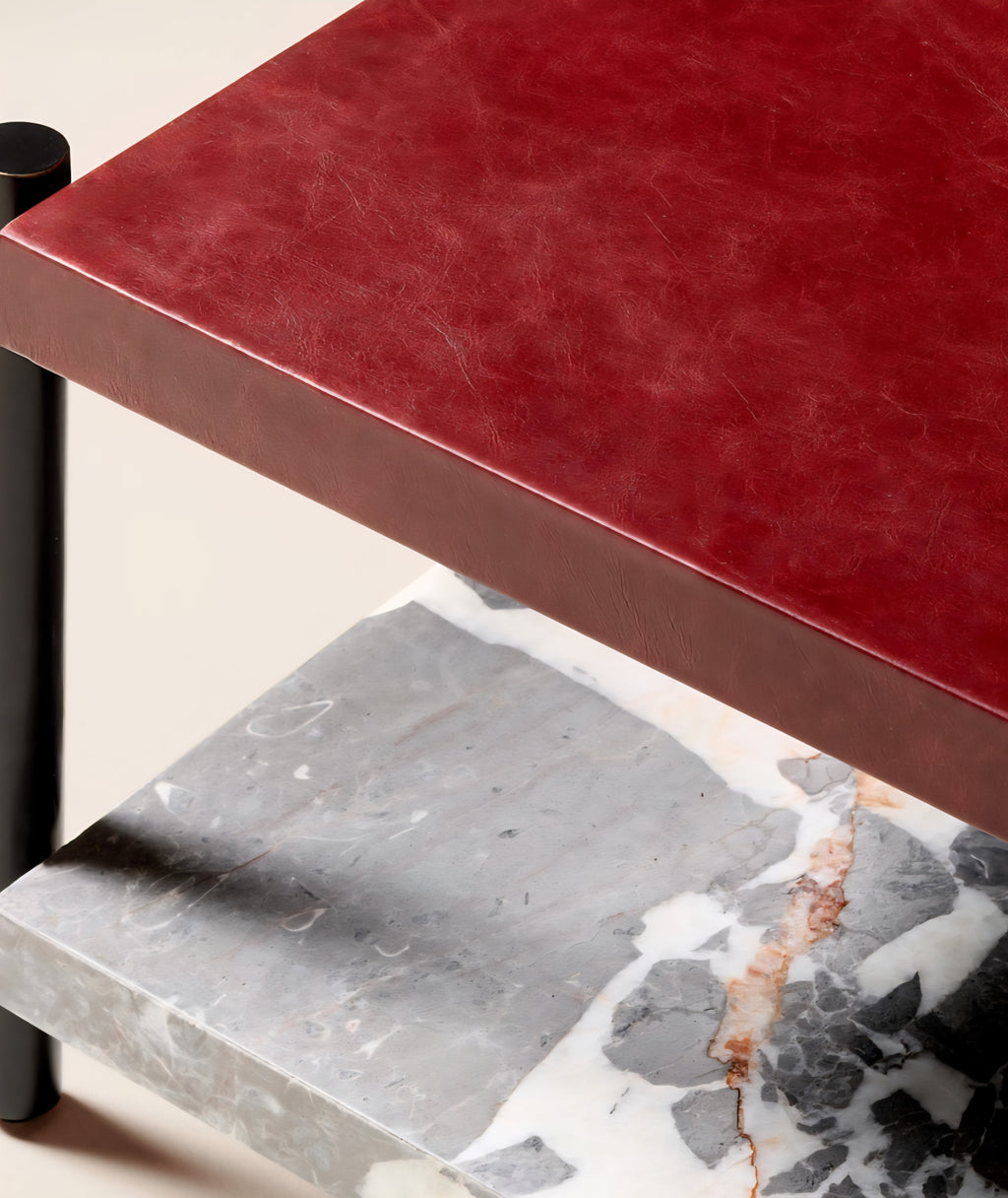 THE ONE × Verum — Interchangeable Leather + Marble Coffee Table