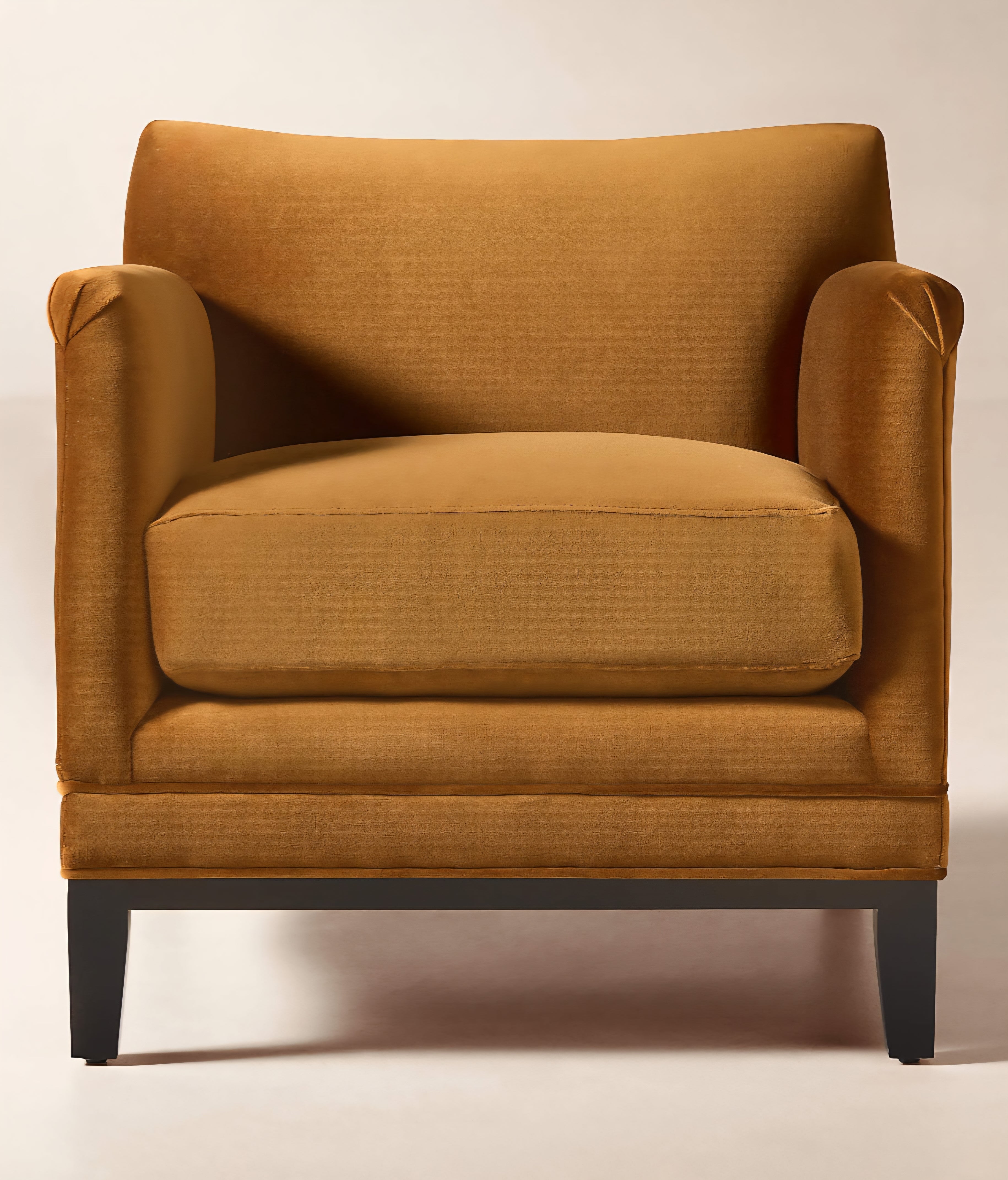 THE ONE × Olson — Cognac Brown Velvet Accent Chair