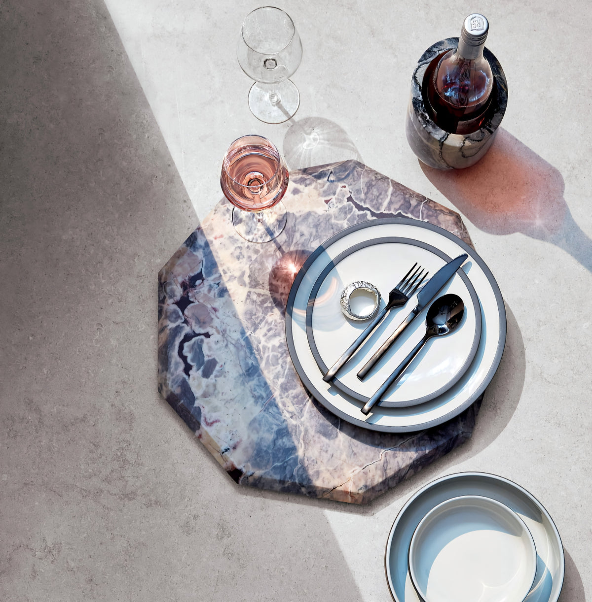 THE ONE × Brix — Grey Levanto Marble Wine Chiller