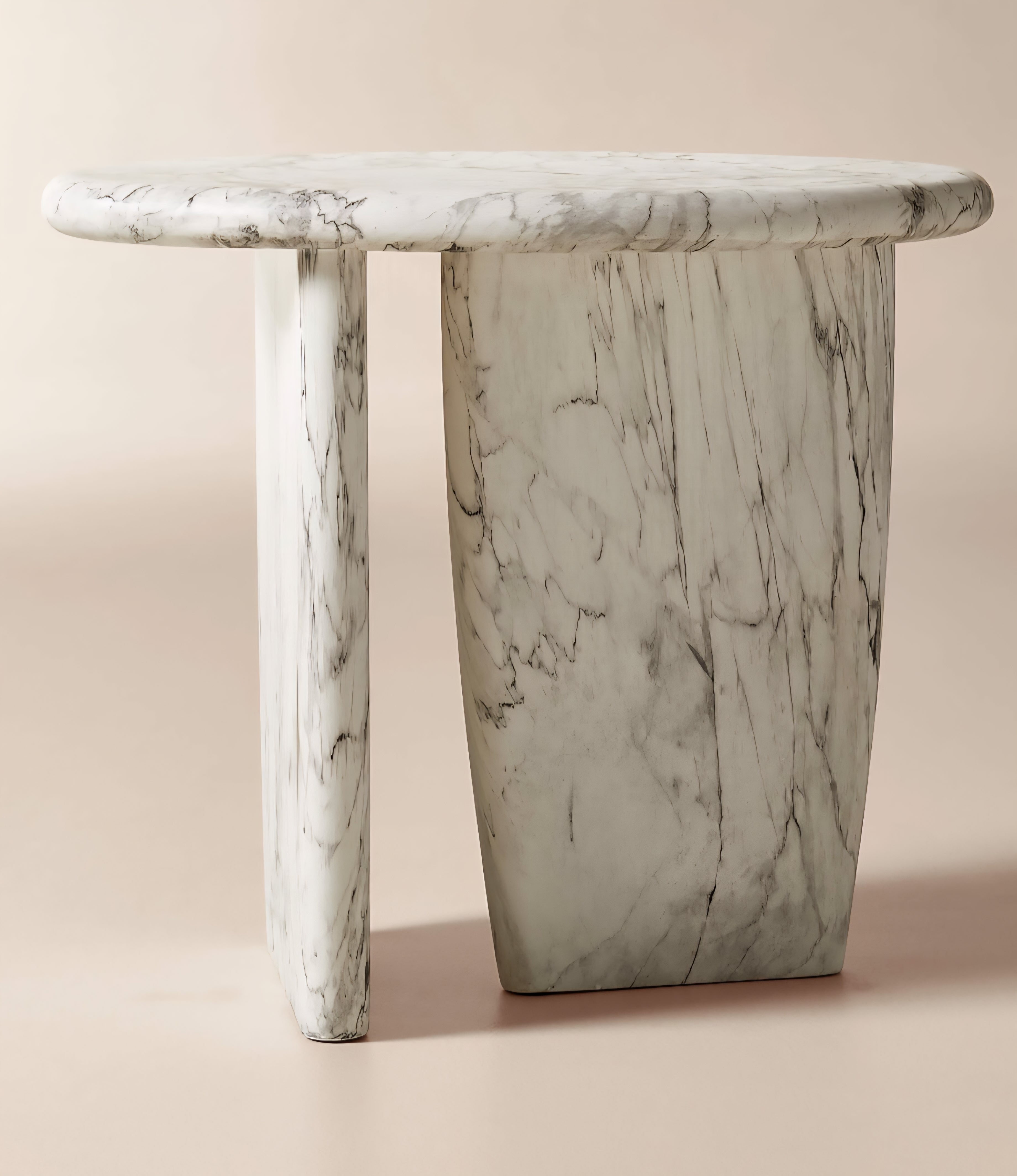 THE ONE × Anoki — Grey Marbled Resin Side Table