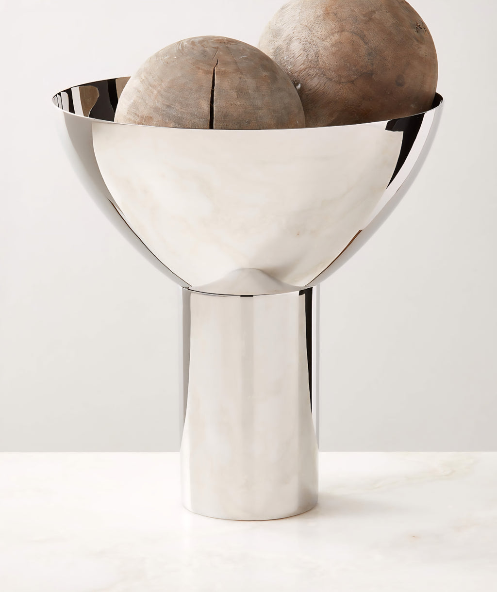 THE ONE × Clyme — Polished Stainless Steel Pedestal Serving Bowl
