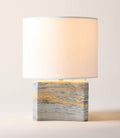 THE ONE × Anelle — Petite Blue Onyx Table Lamp with Linen Shade