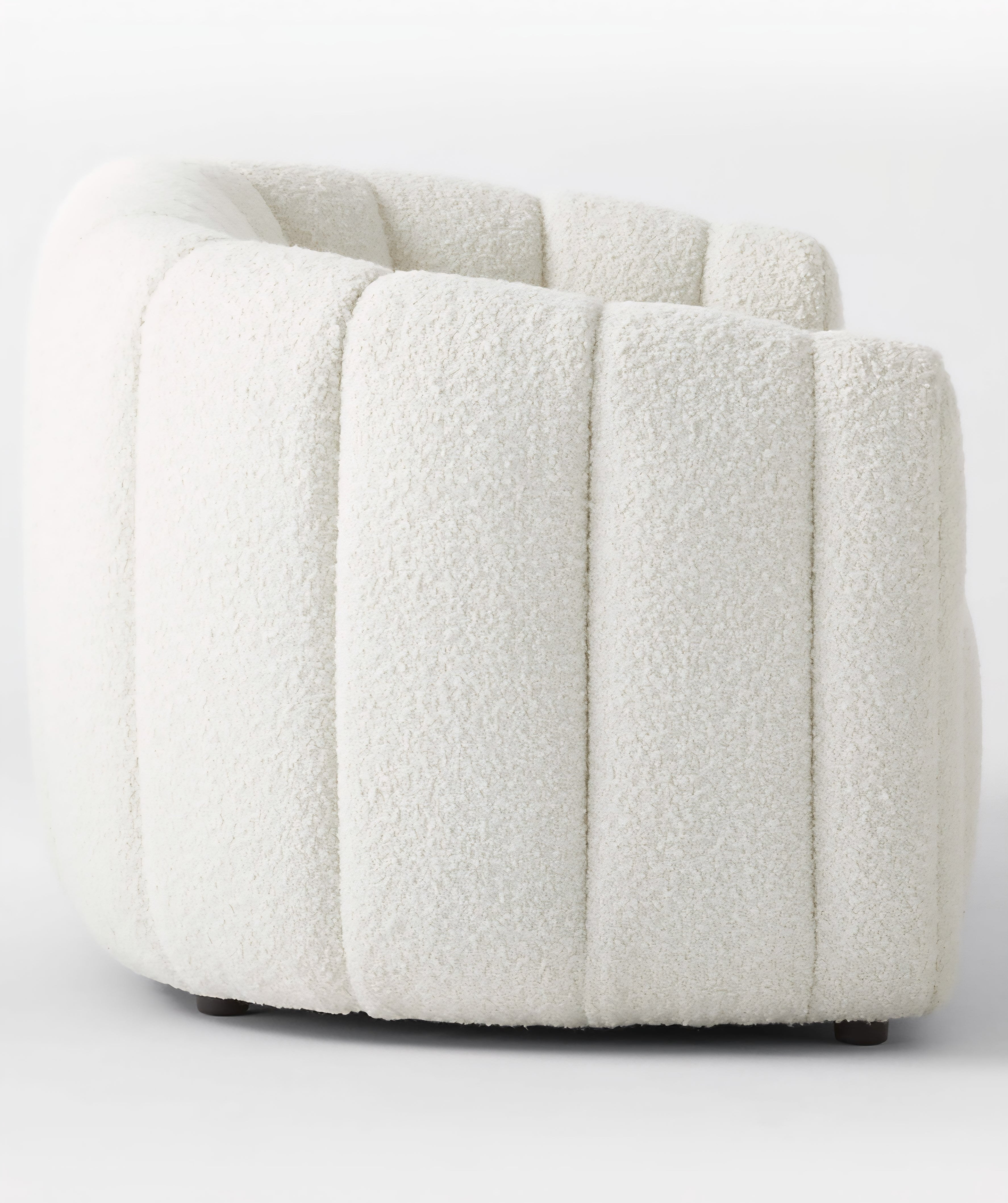 THE ONE × Fitz — Channeled White Boucle Loveseat