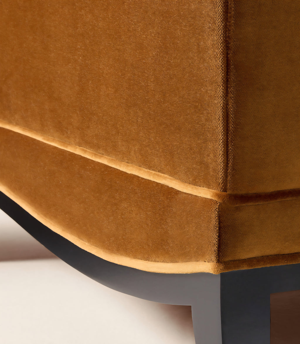 THE ONE × Olson — Cognac Brown Velvet Accent Chair