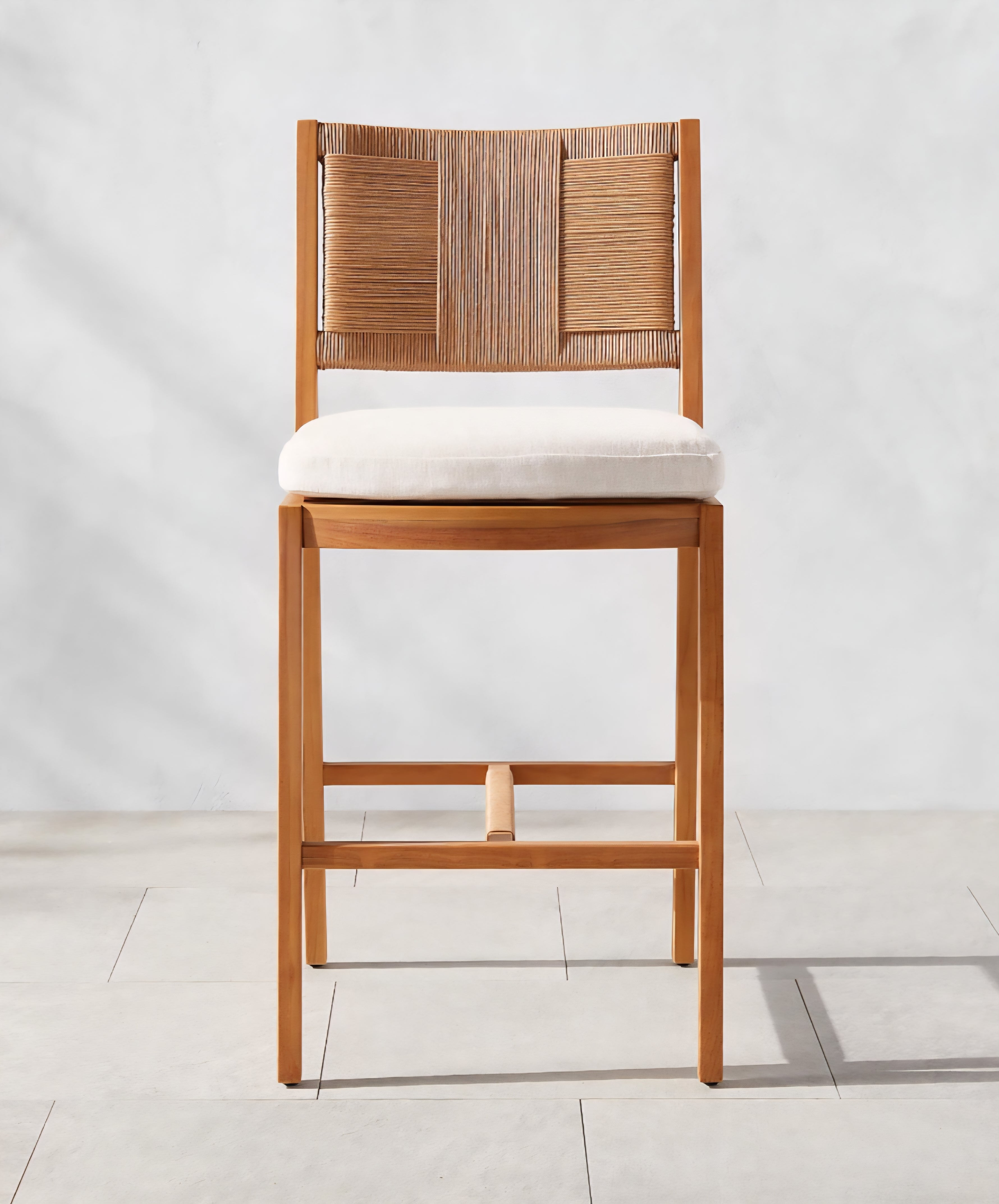 THE ONE × Roc — Teak and Rattan Stool