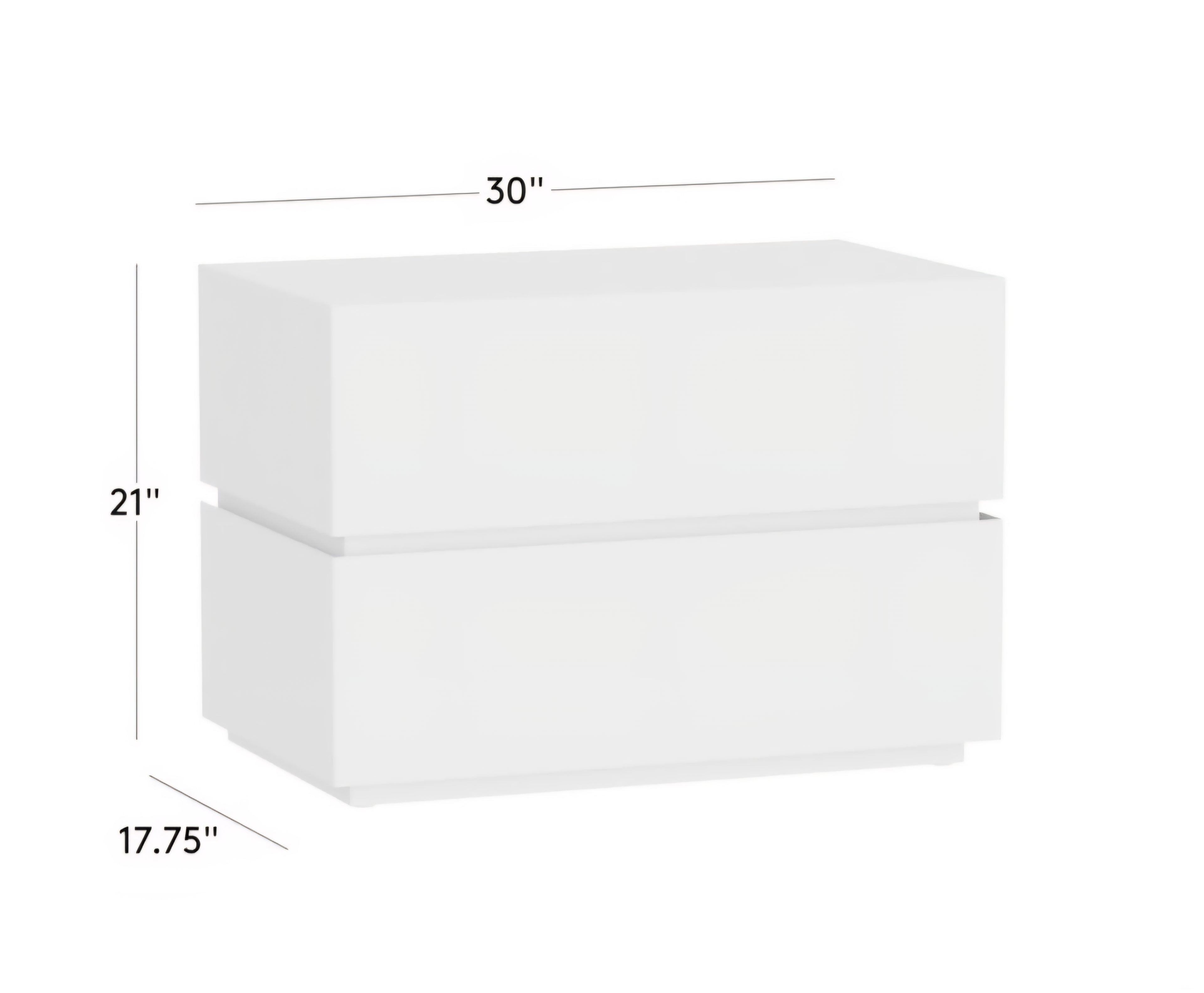THE ONE × Dover — Warm White Lacquered Nightstand with Travertine Top
