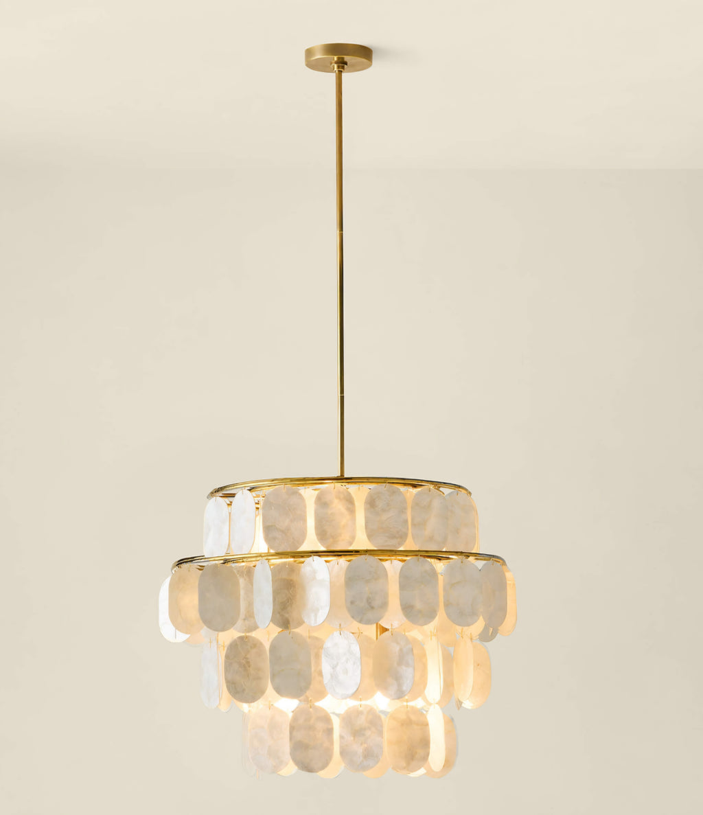 THE ONE × Terese — Aged Brass Capiz Pendant Light