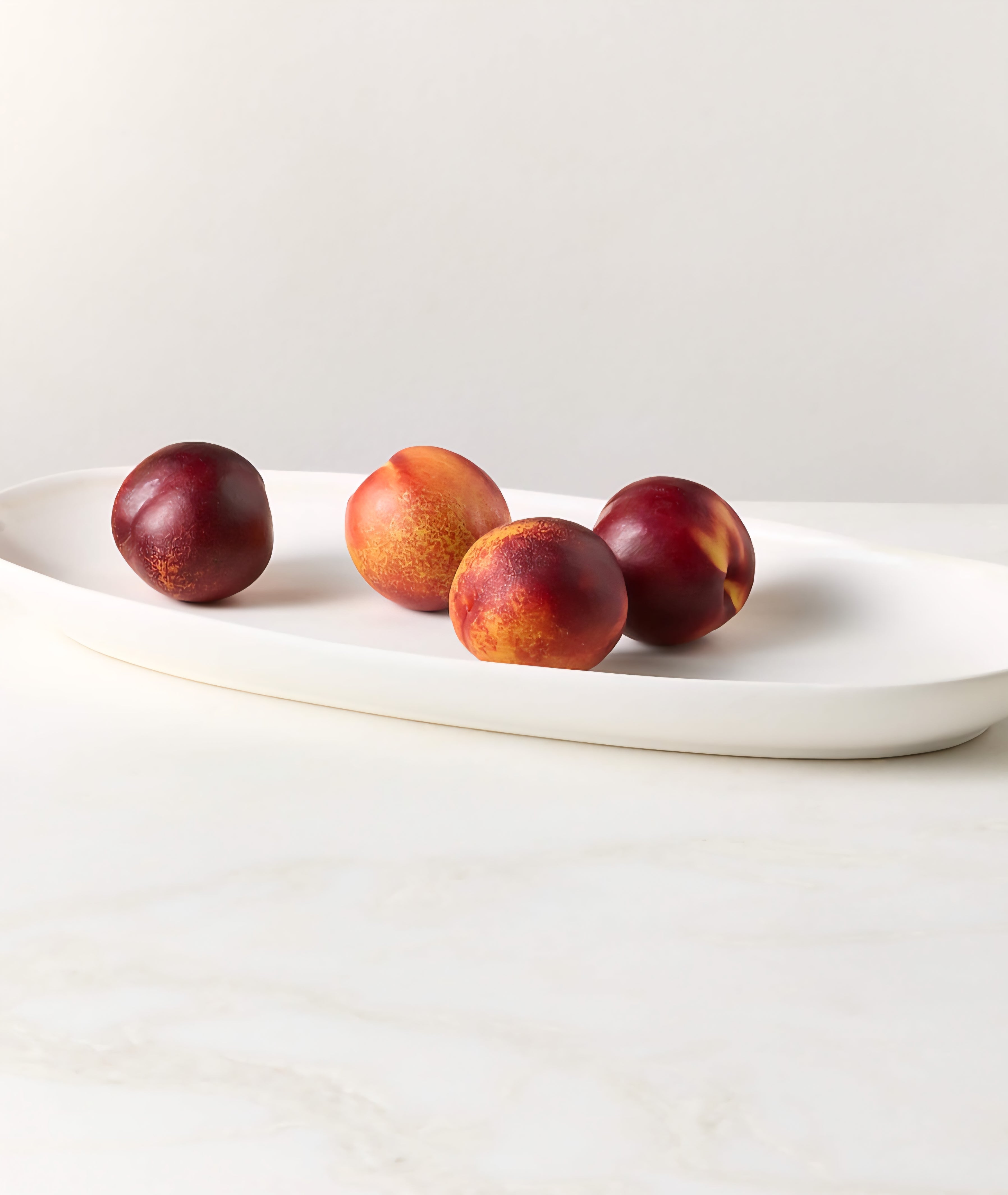 THE ONE × Hyacinth — Oval White Serving Platter with Reactive Glaze
