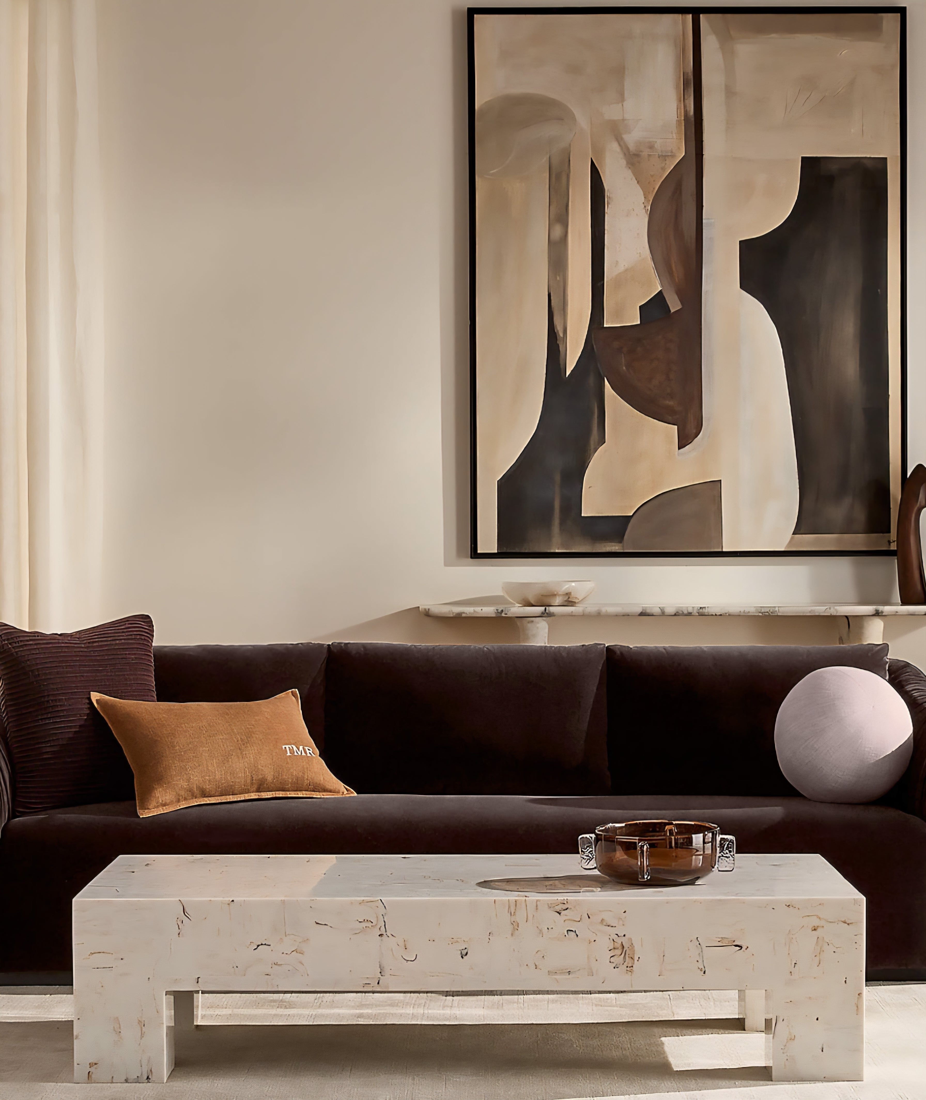 THE ONE × Scatola — Brown Burl Wood Coffee Table