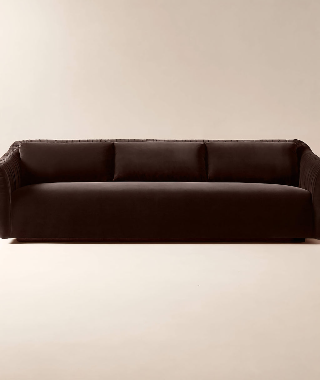 THE ONE × Ruched Velvet Sofa