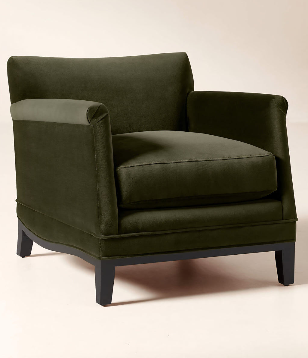 THE ONE × Olson — Cognac Brown Velvet Accent Chair