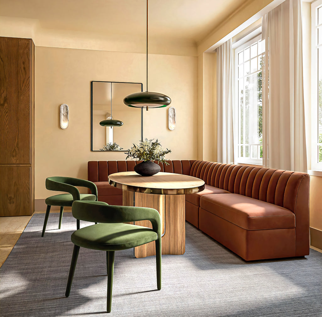 THE ONE × Albertine — Oval Oak and Unlacquered Brass Dining Table