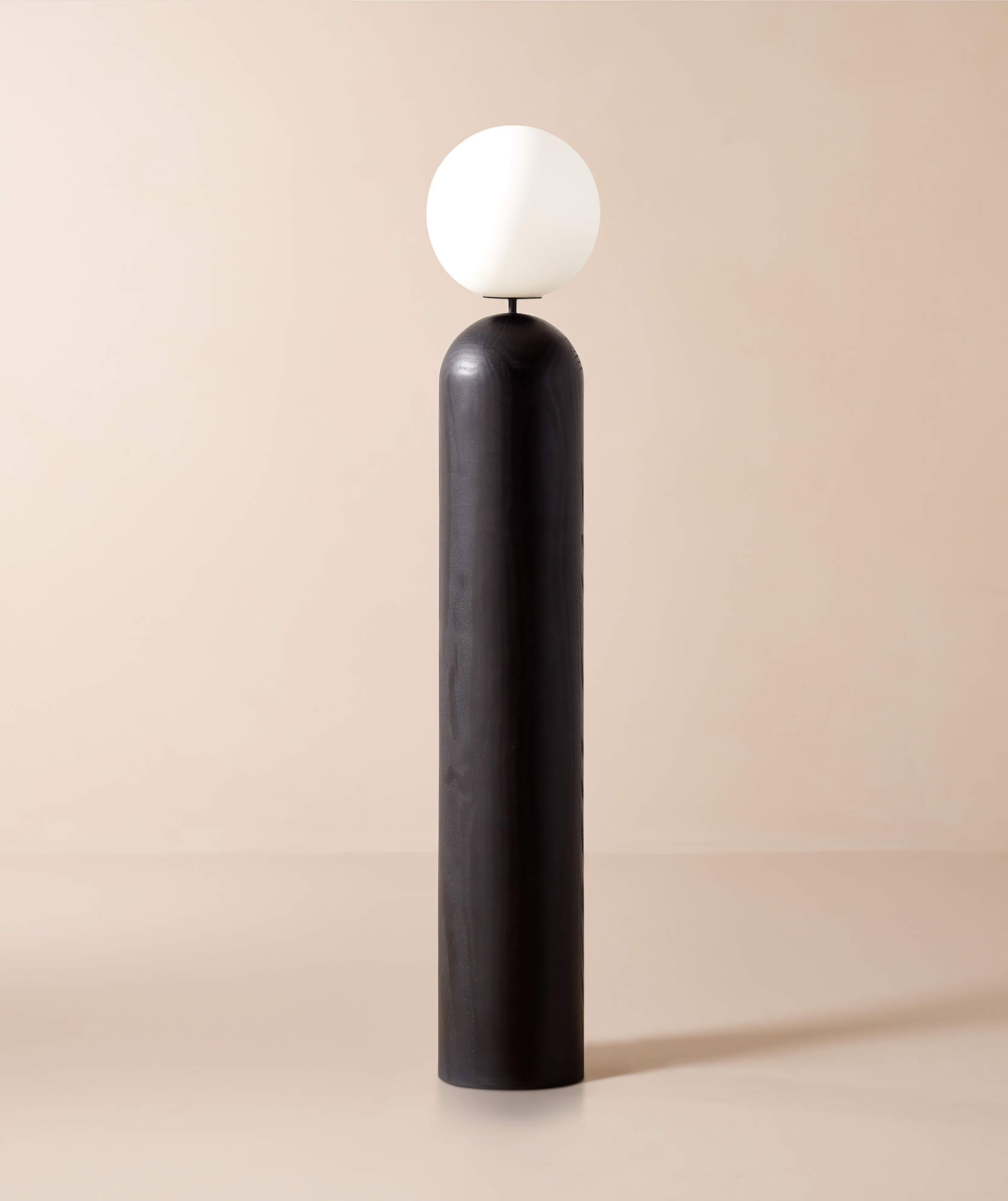 THE ONE × Ori — Globe Floor Lamp with Black Wood Base
