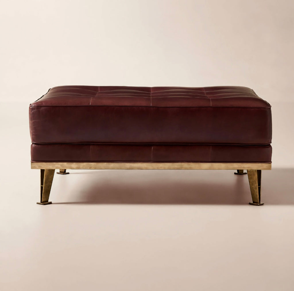 THE ONE × Itero — Burgundy Leather Ottoman