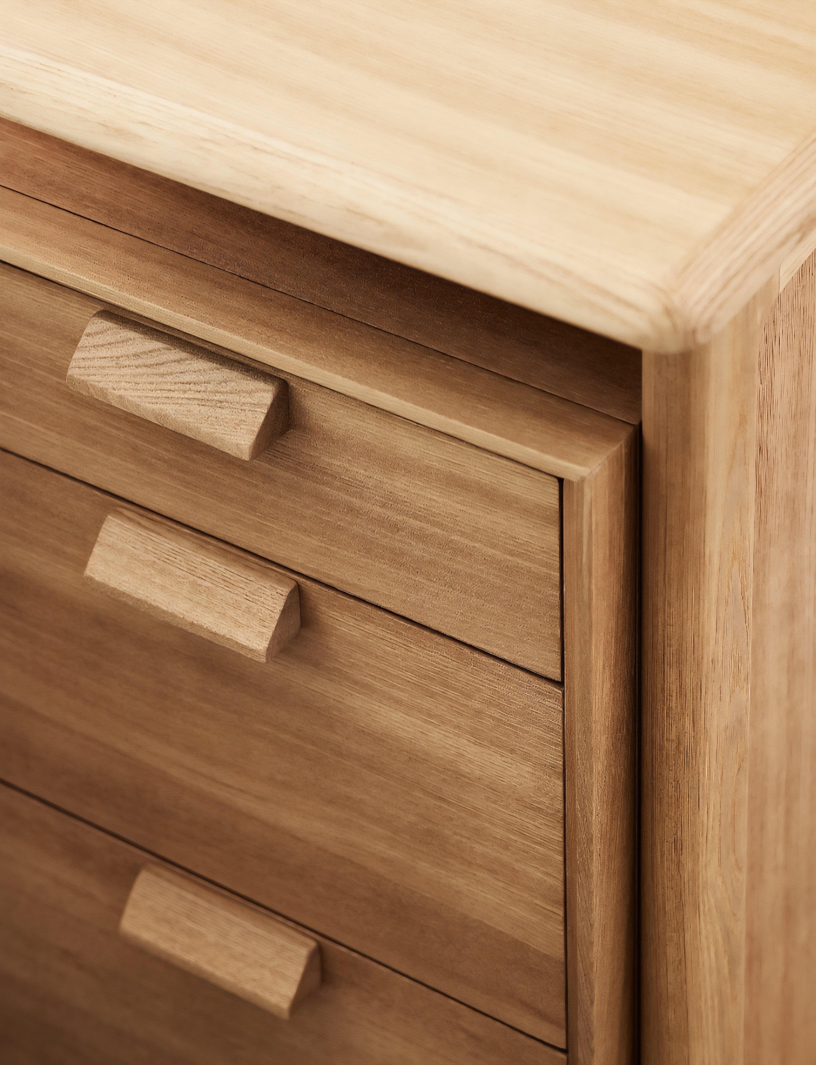 THE ONE × Elias — Natural Elm Wood Desk with File Cabinet (66")