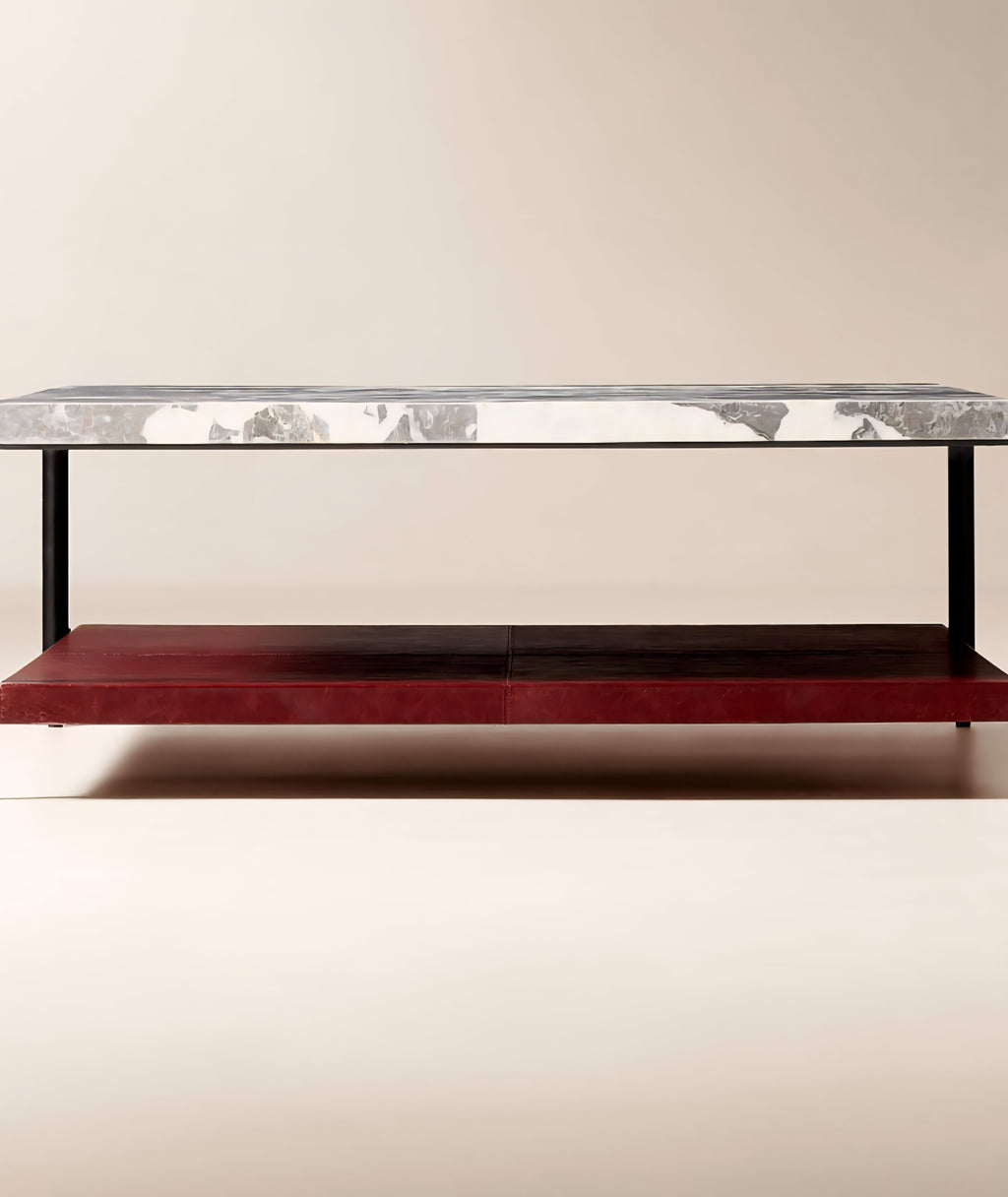 THE ONE × Verum — Interchangeable Leather + Marble Coffee Table