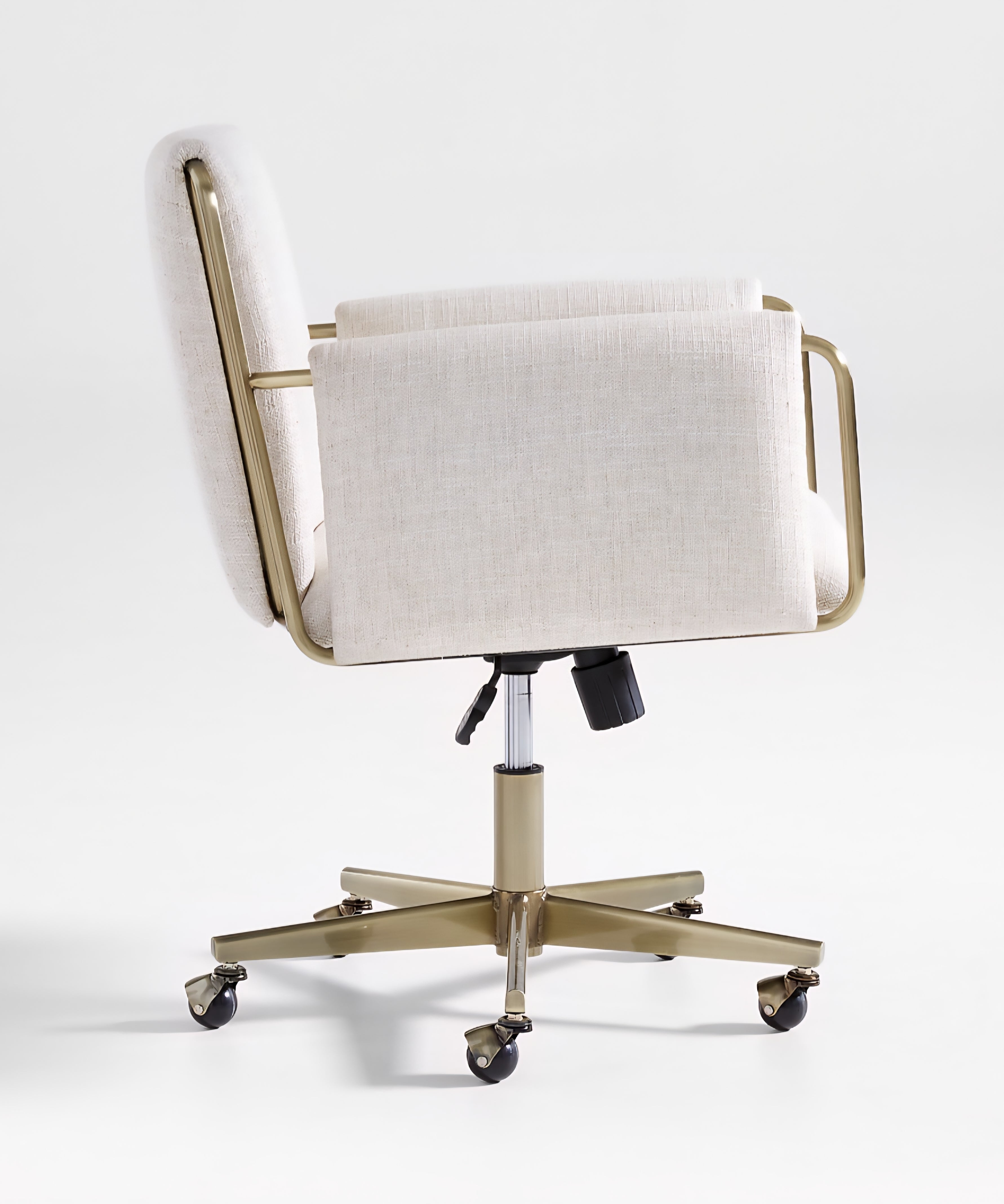 THE ONE × Caterina — Natural Upholstered Office Chair with Brass Base