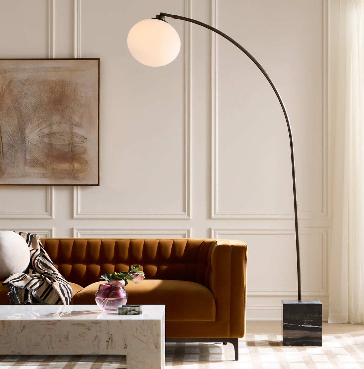 THE ONE × Ambroise — Light Taupe Velvet Sofa