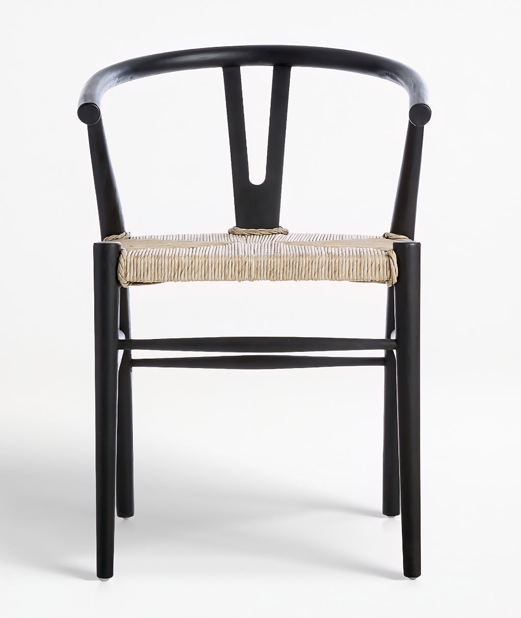 THE ONE × Crescent — Black Wood Wishbone Dining Chair