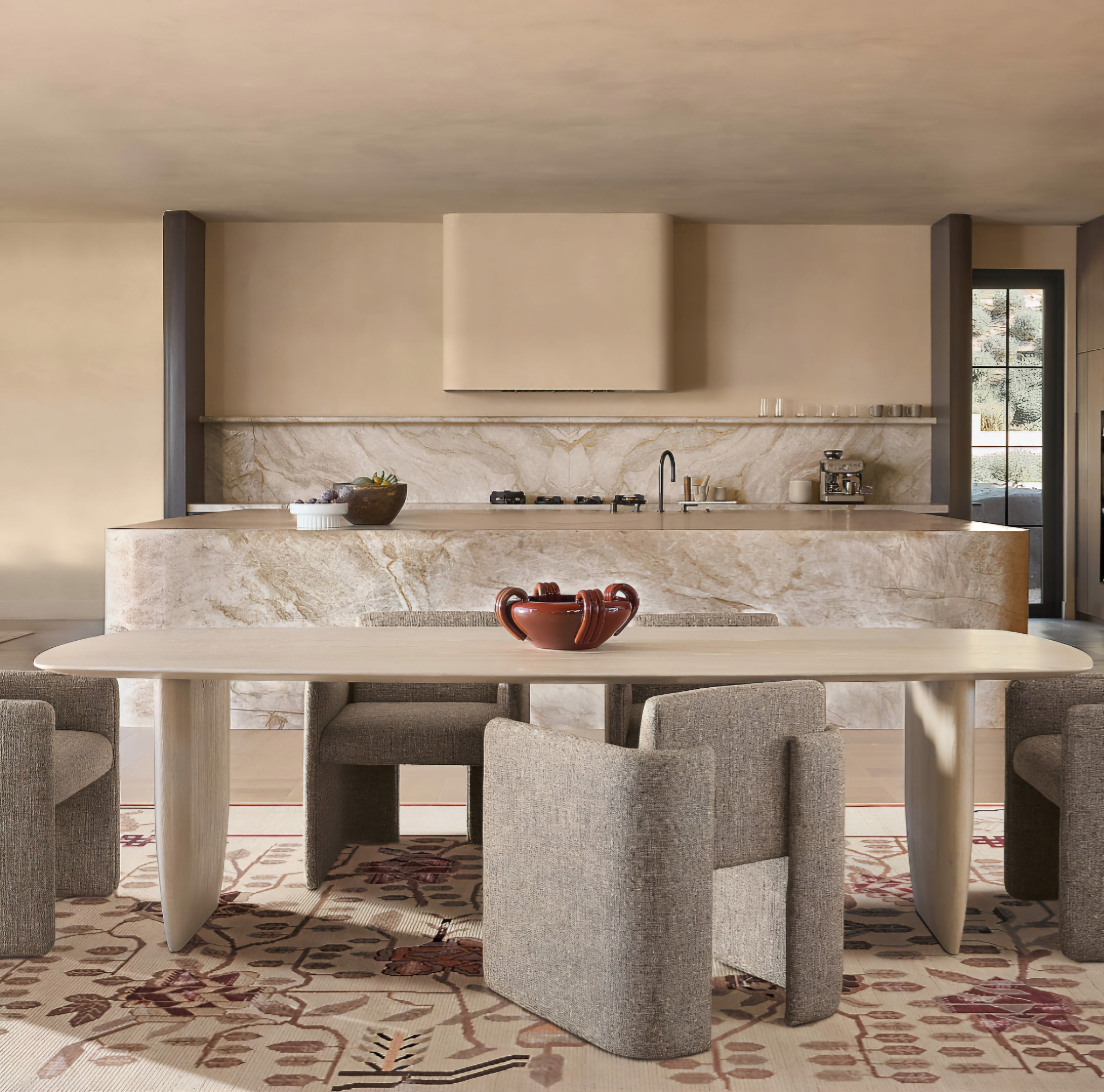 THE ONE × Fiora — Hand-Knotted Distressed Warm White New Zealand Wool Area Rug
