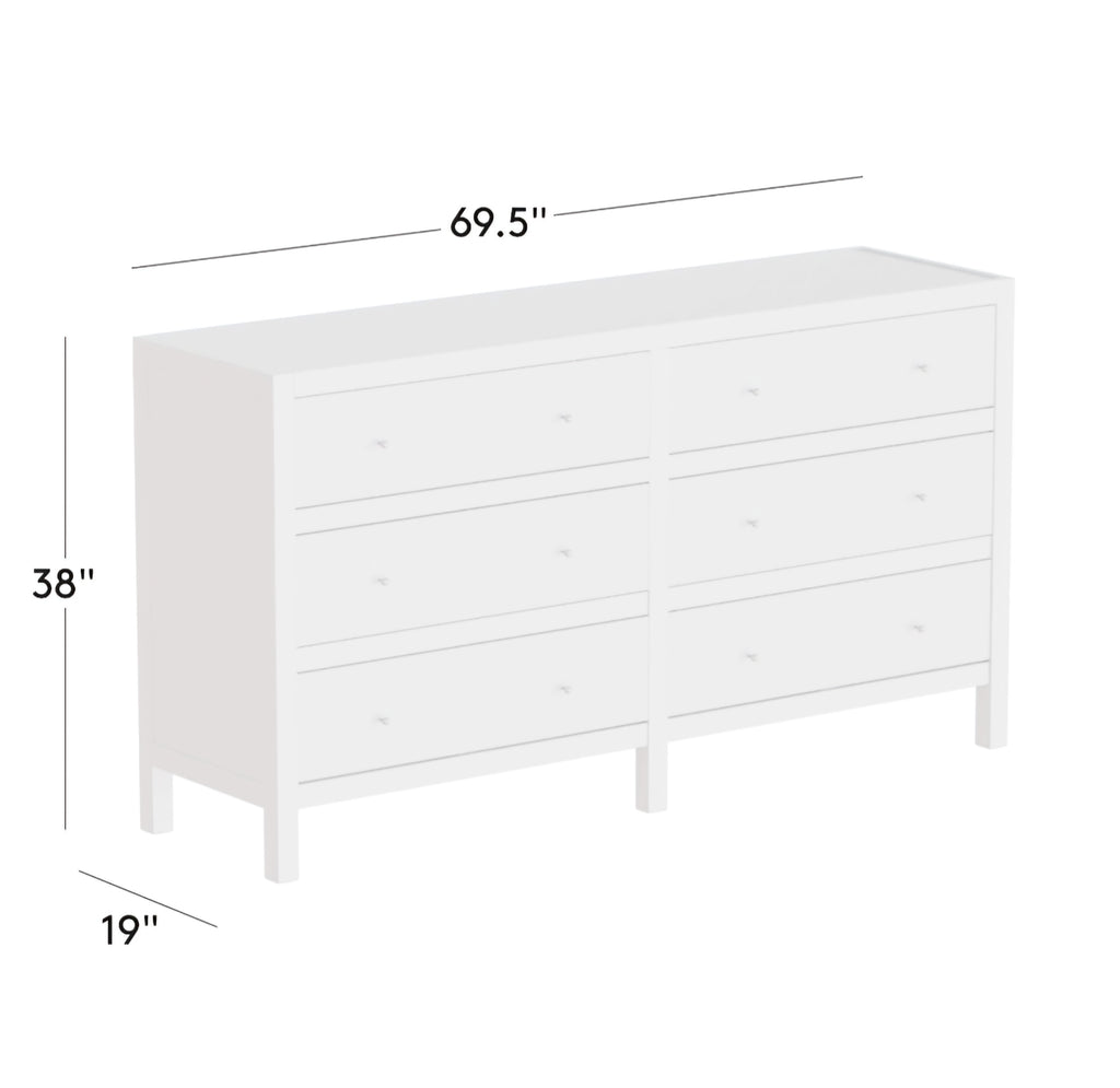 THE ONE × Layton — White Oak and Shagreen 6-Drawer Dresser