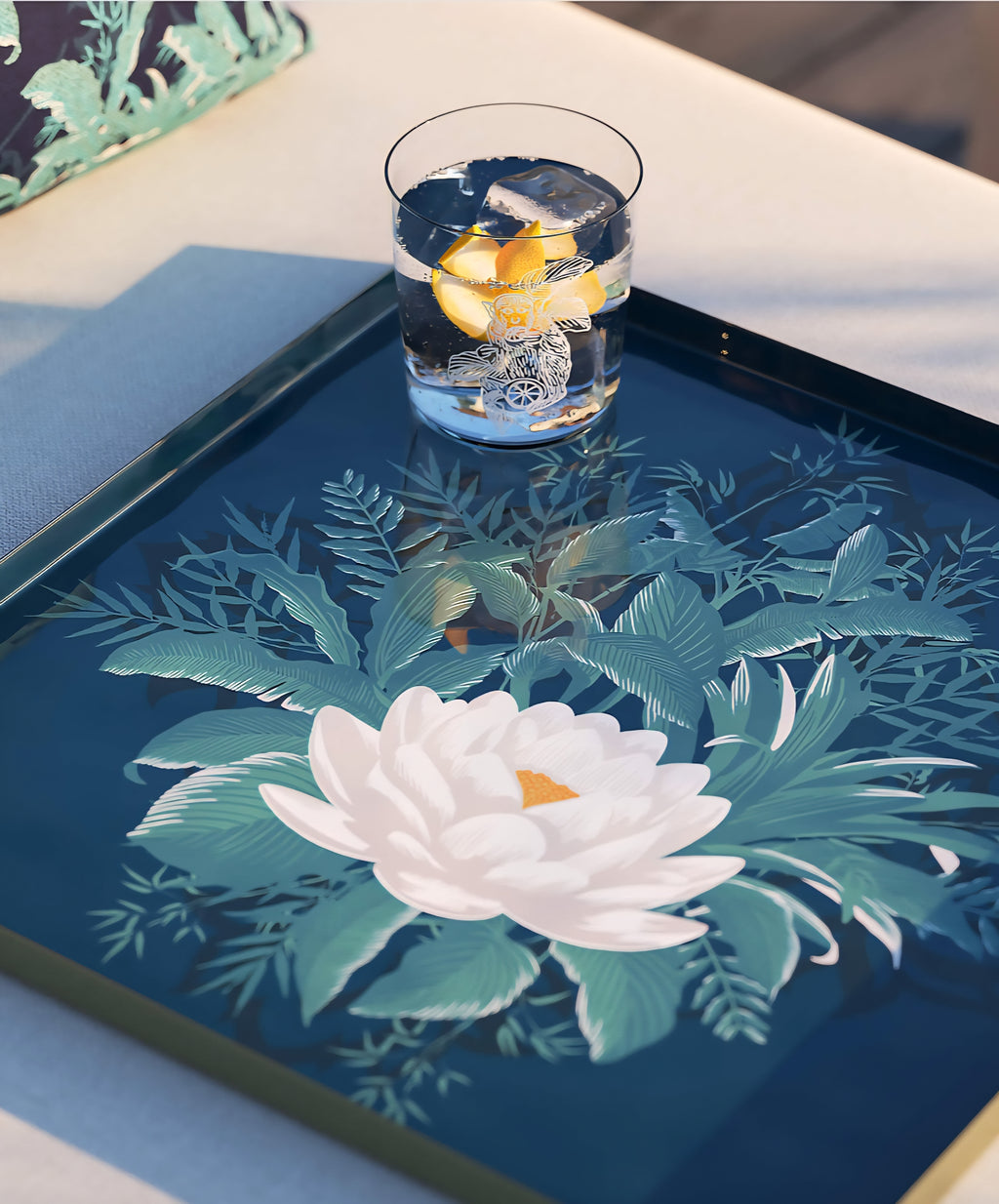 THE ONE × Lotus — Enamel Serving Tray (The White Lotus)