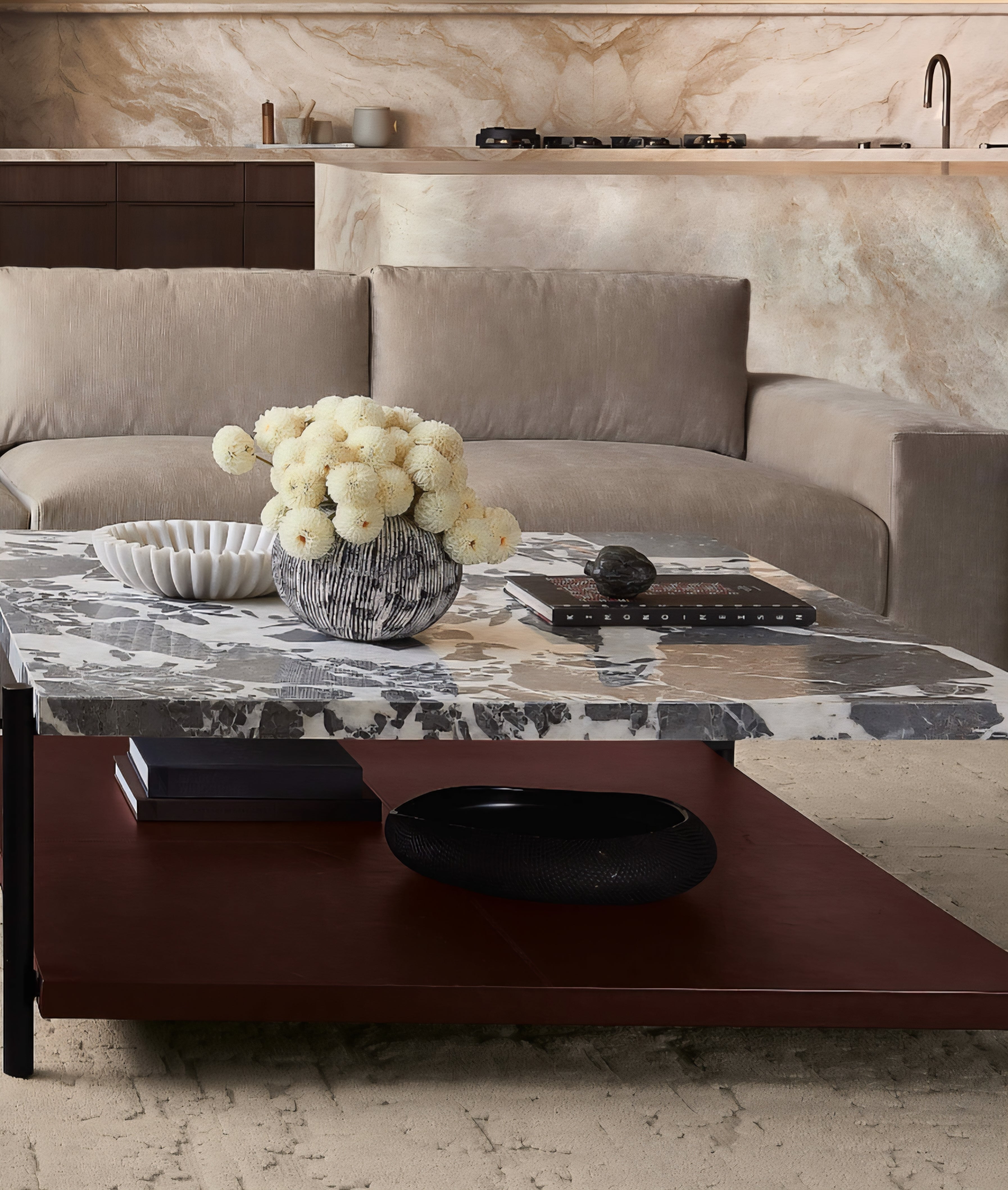 THE ONE × Verum — Interchangeable Leather + Marble Coffee Table