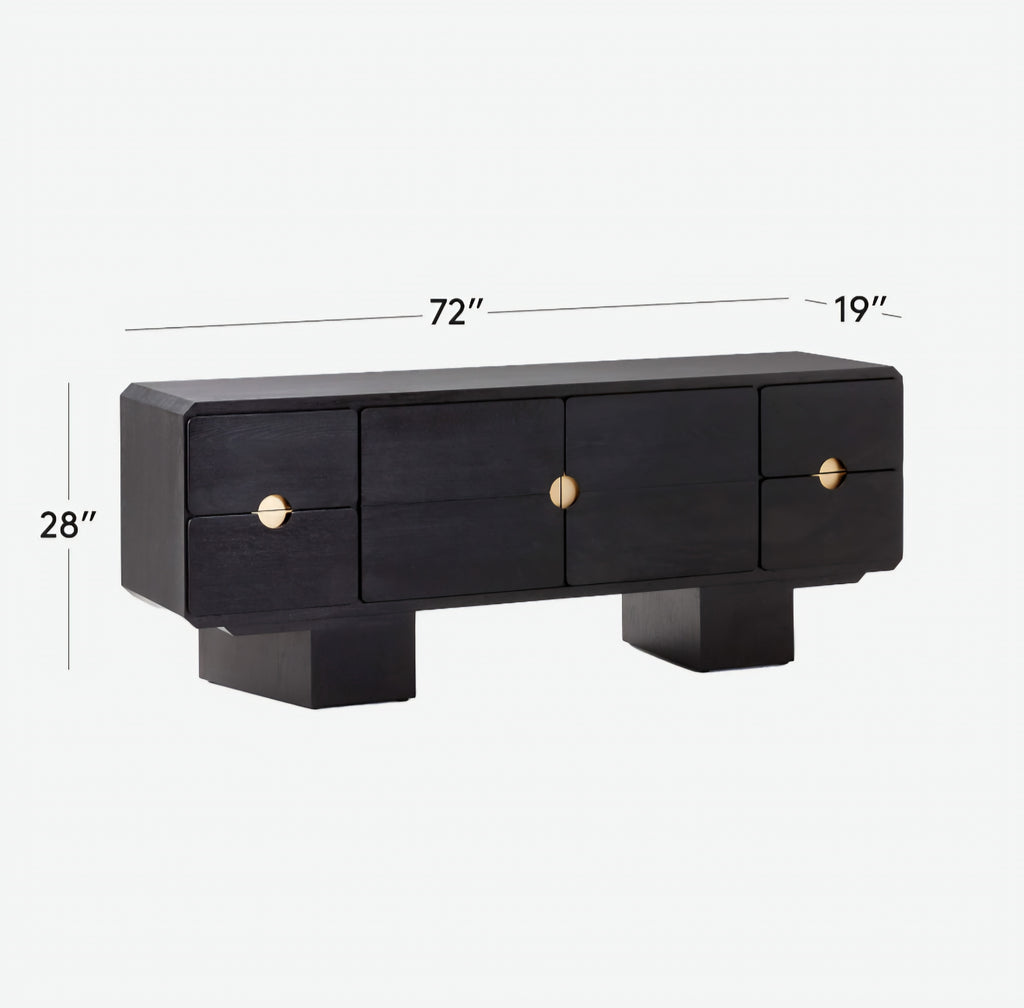 THE ONE × Bishop — Black Ebonized Oak Wood Credenza