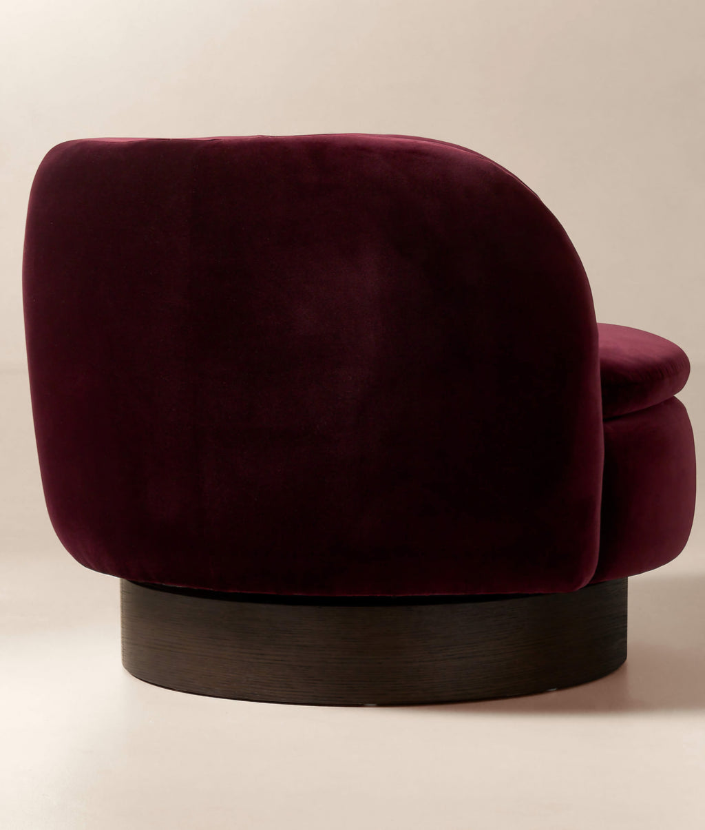 THE ONE × Muir — Taupe Velvet Swivel Chair