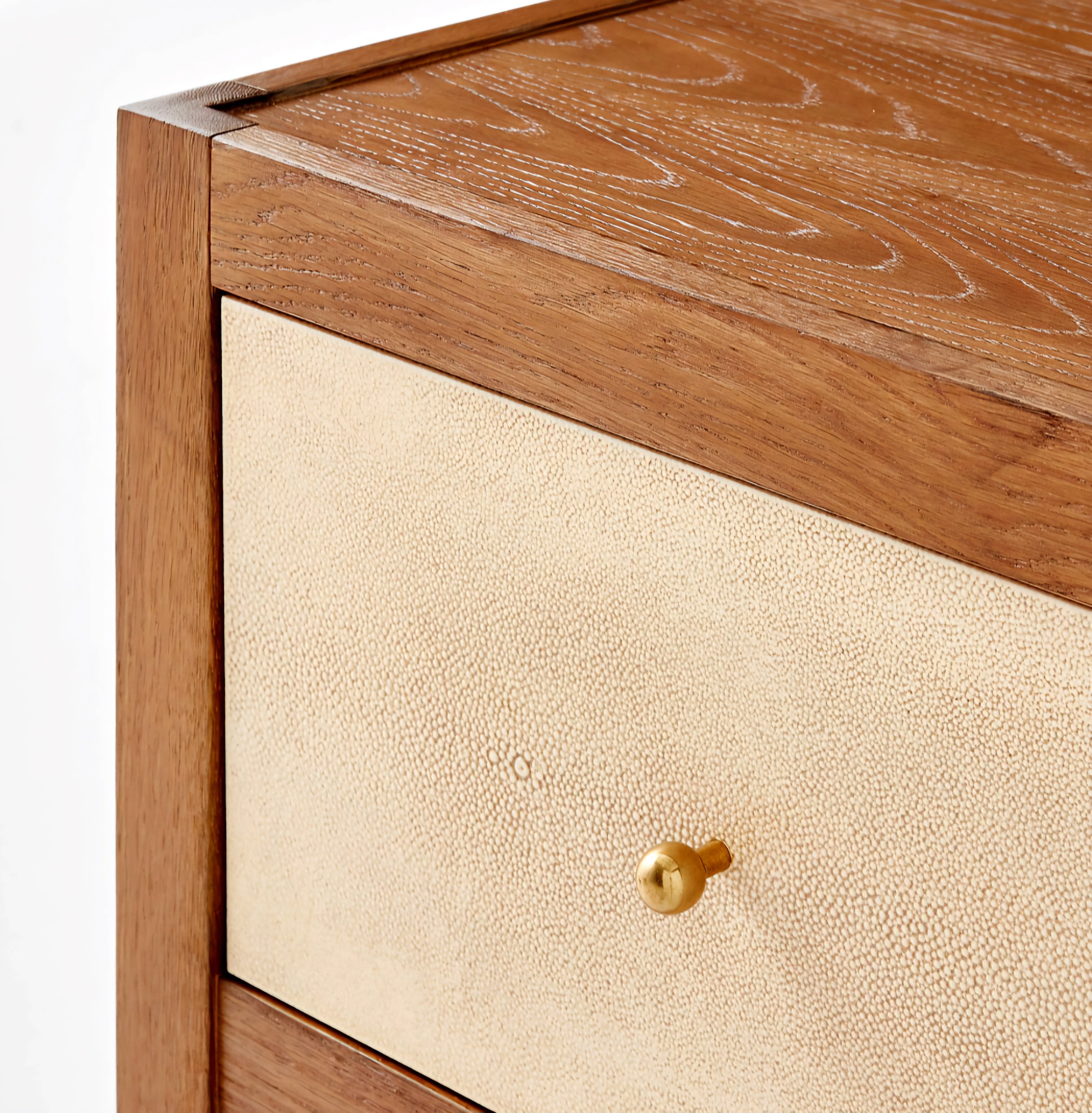 THE ONE × Layton — White Oak and Shagreen 2-Drawer Nightstand