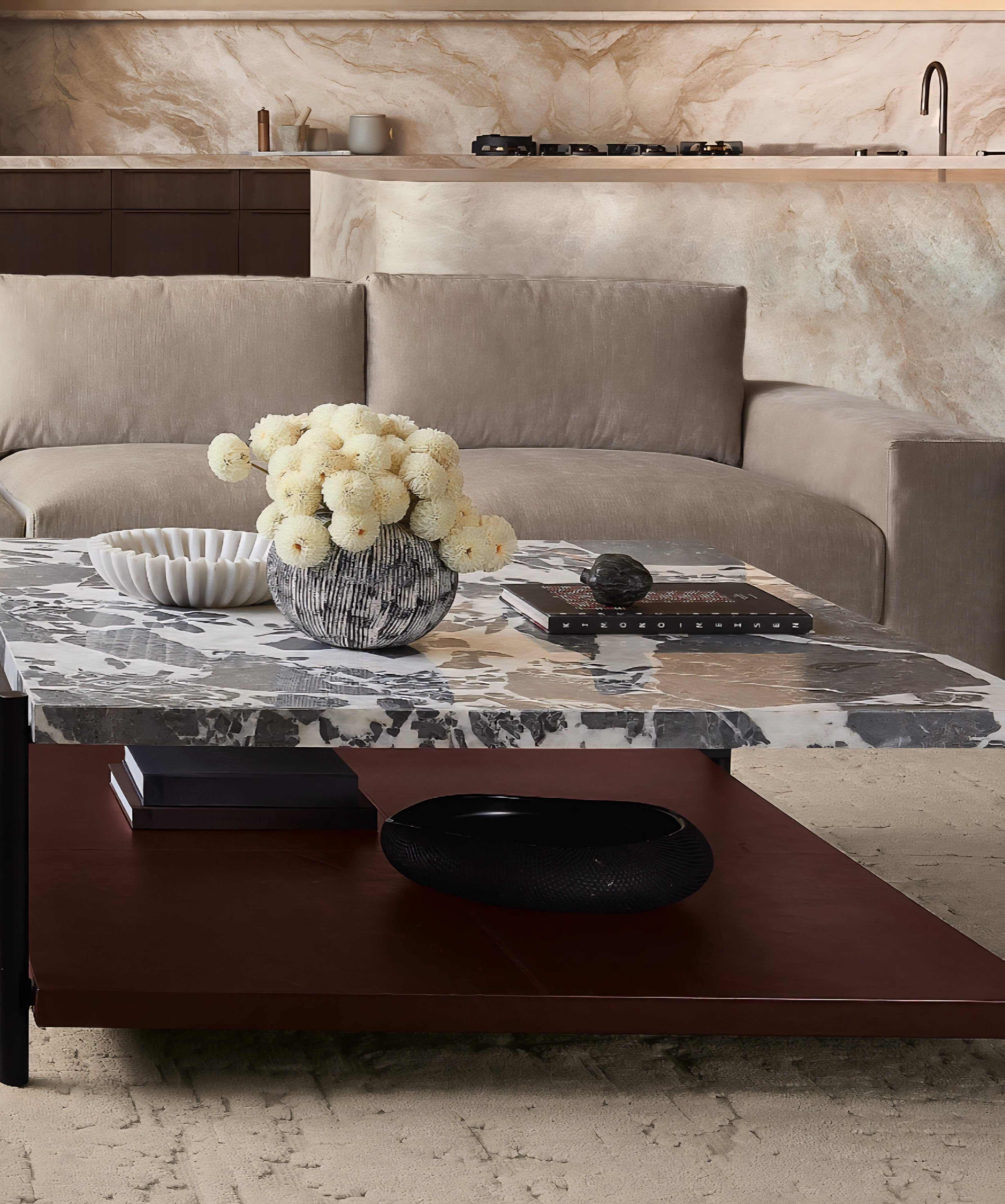 THE ONE × Verum — Interchangeable Leather + Marble Coffee Table