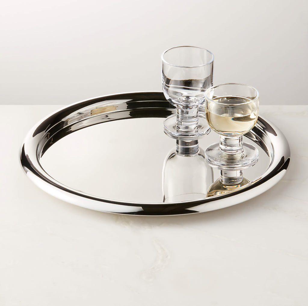 THE ONE × Piero — Round Polished Stainless Steel Serving Tray