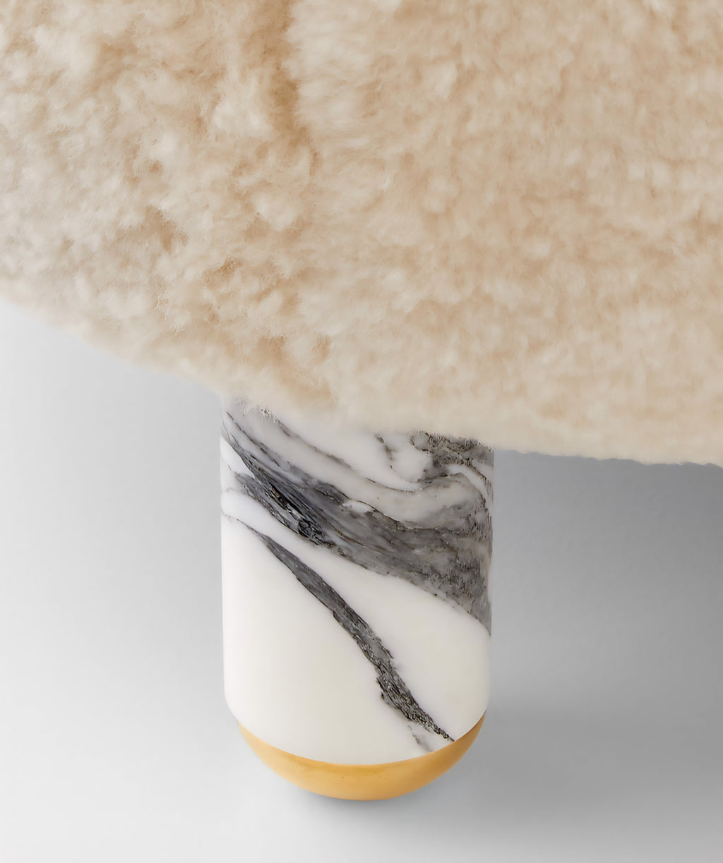 THE ONE × Nadine — Shearling Accent Chair with Marble Legs