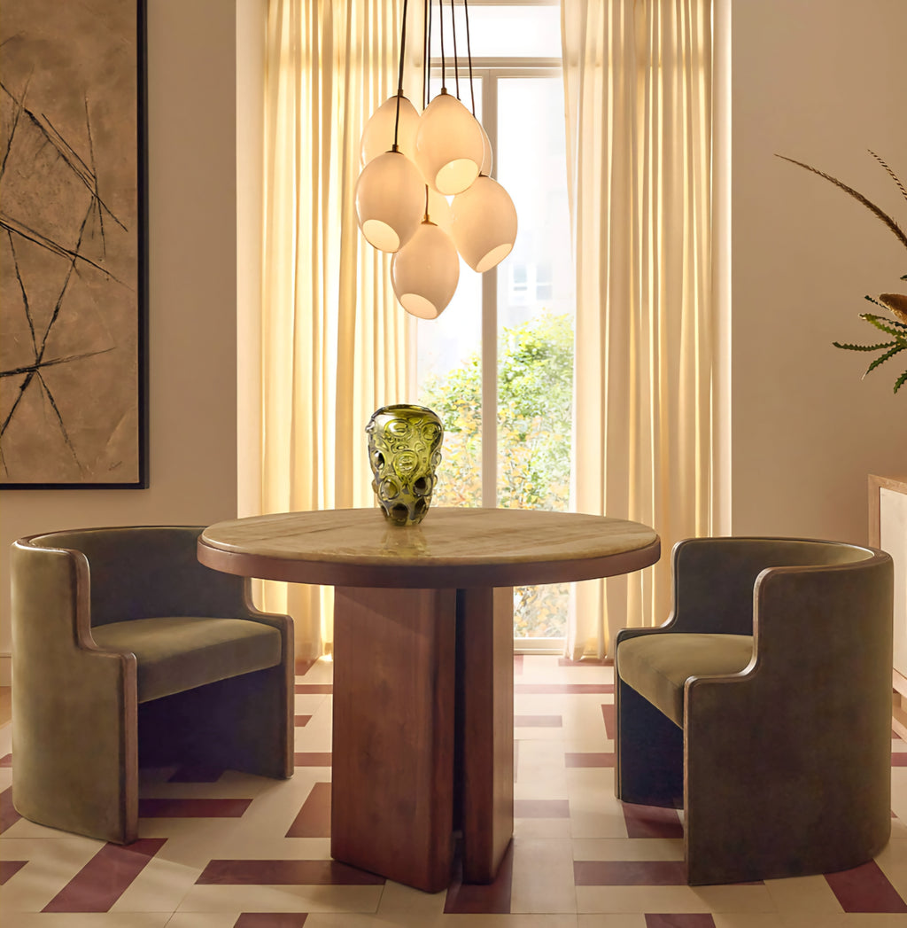 THE ONE × Chester — Olive Green Velvet Dining Chair
