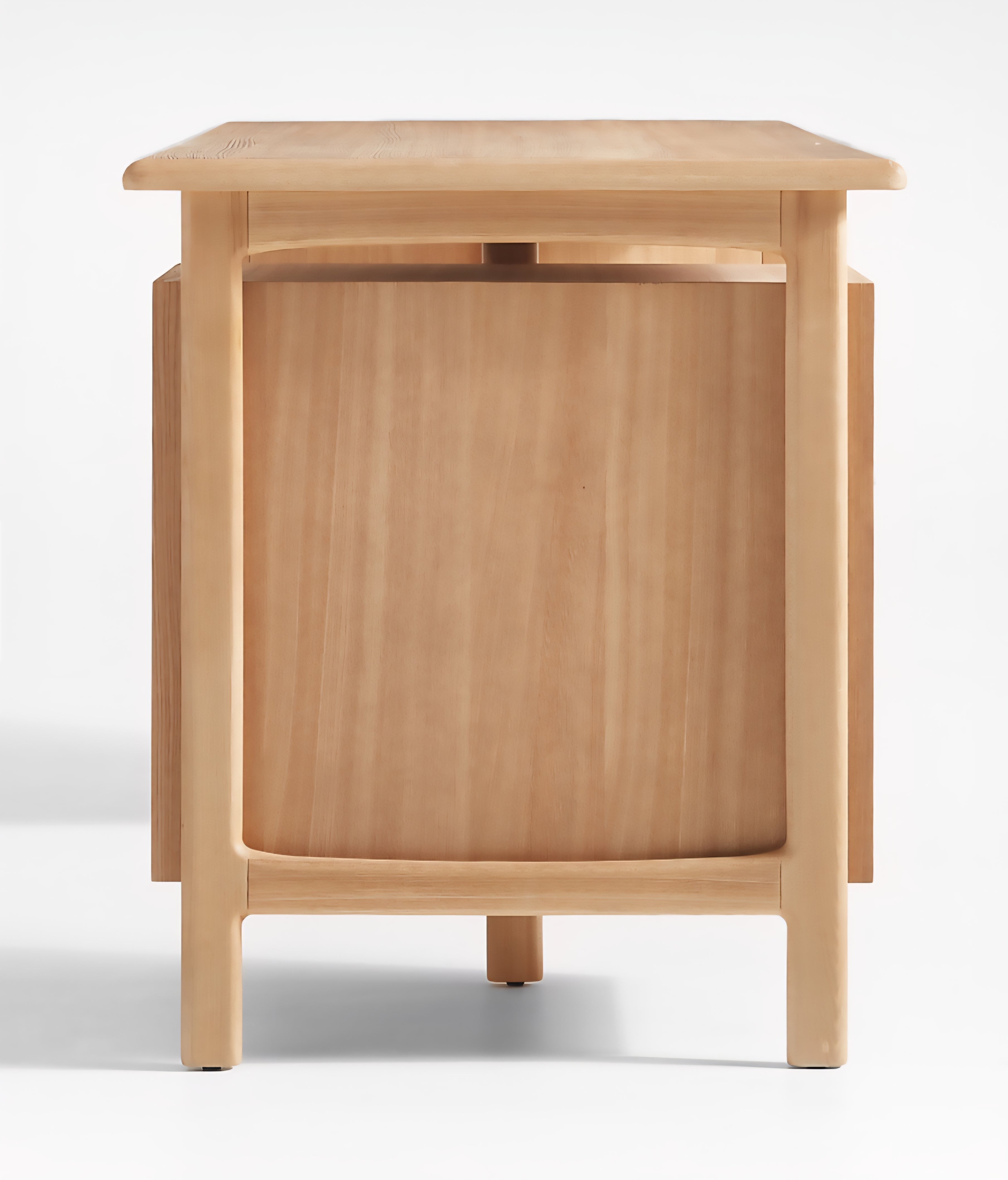 THE ONE × Elias — Natural Elm Wood Desk with File Cabinet (66")