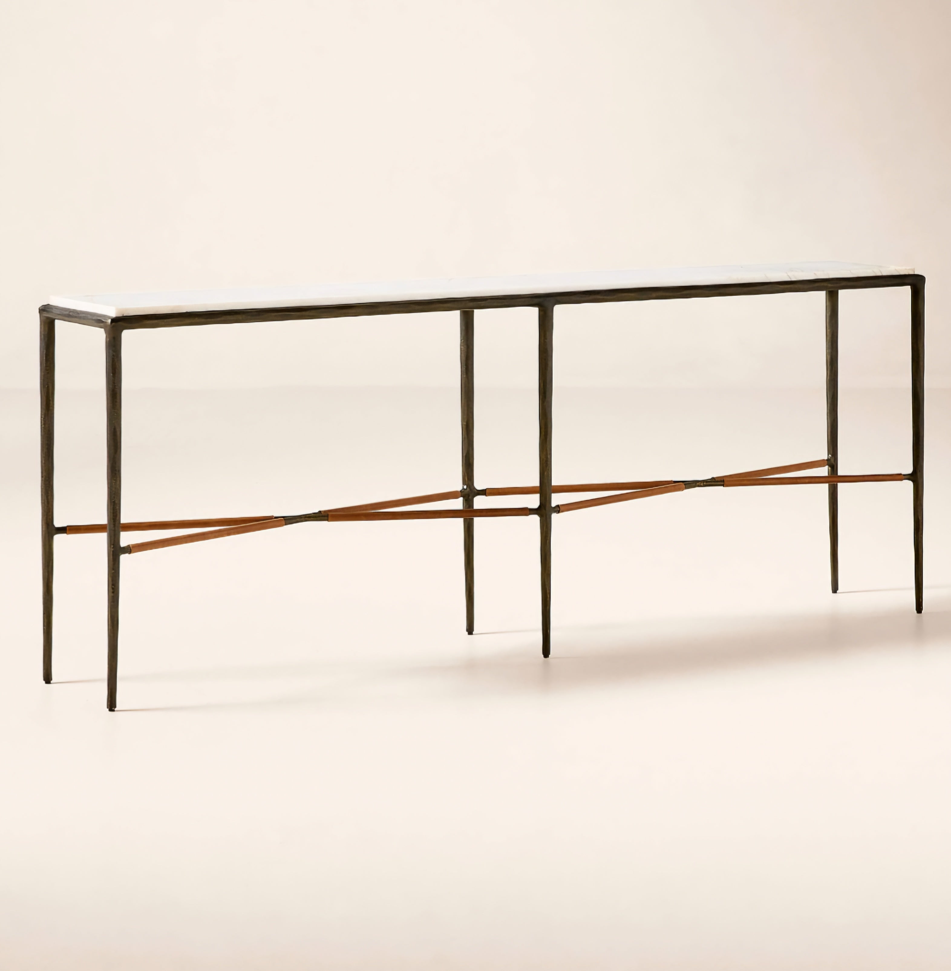 THE ONE × Kingsley — White Marble and Cast Metal Console Table