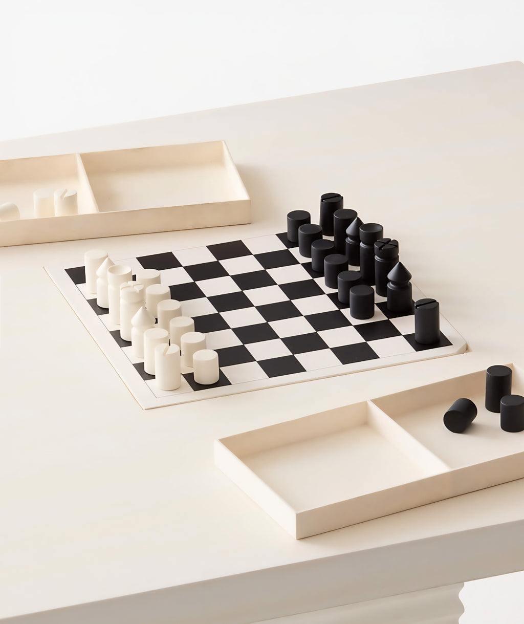THE ONE × Check — White Swirled Resin Game Table