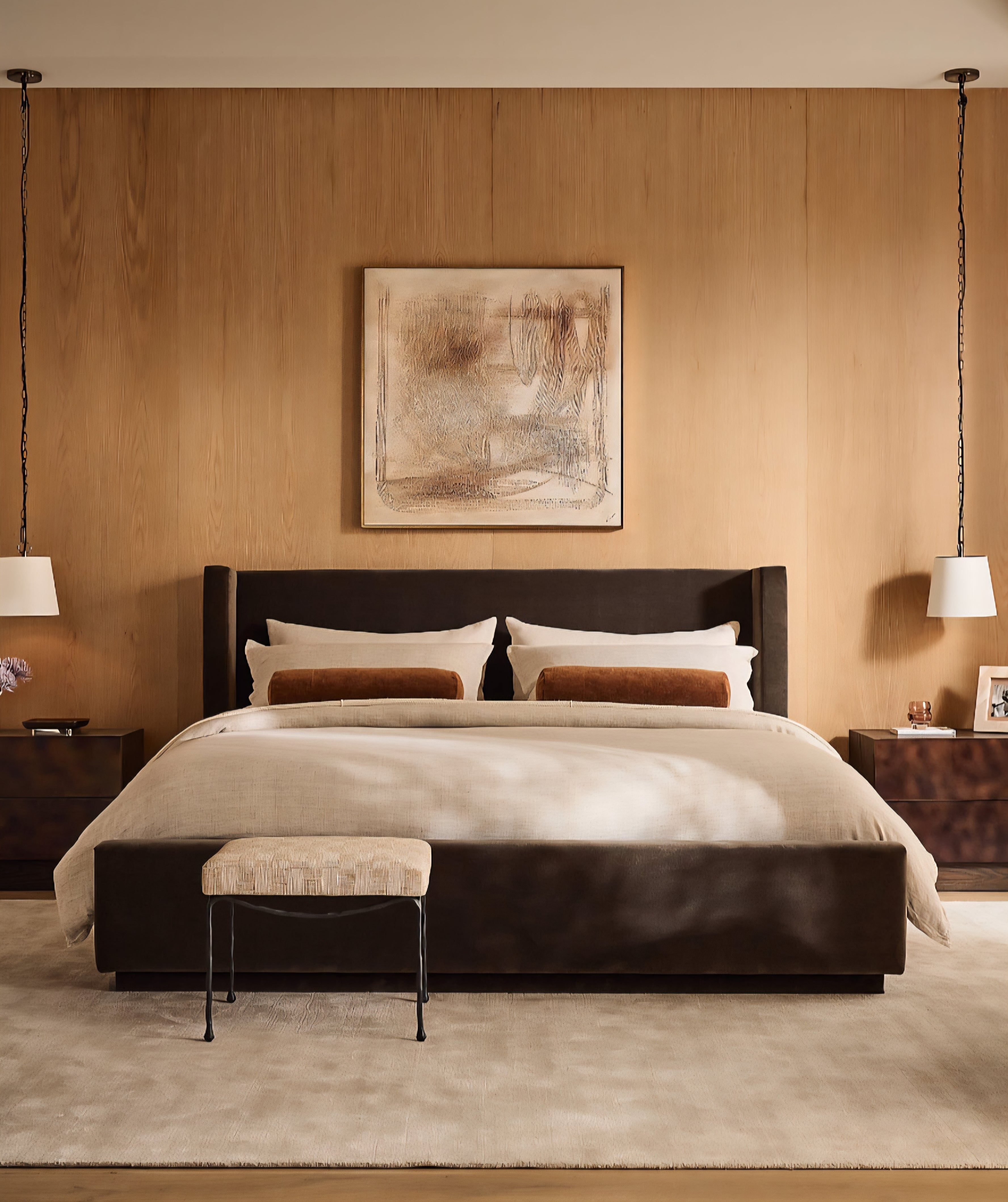 THE ONE × Russell — Velvet Upholstered Queen Storage Bed
