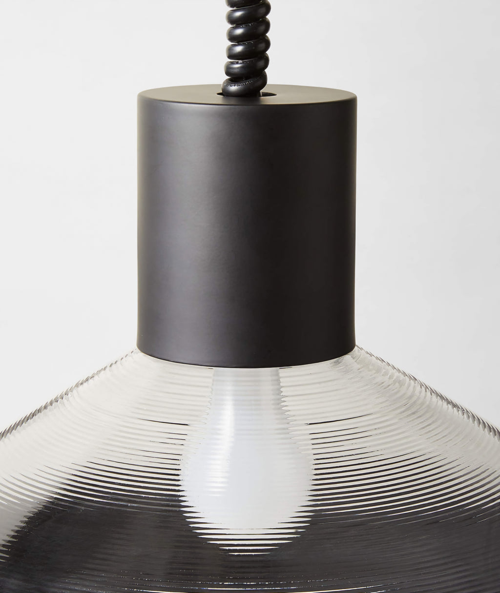 THE ONE × Calata — Matte Black and Ribbed Glass Pendant Light