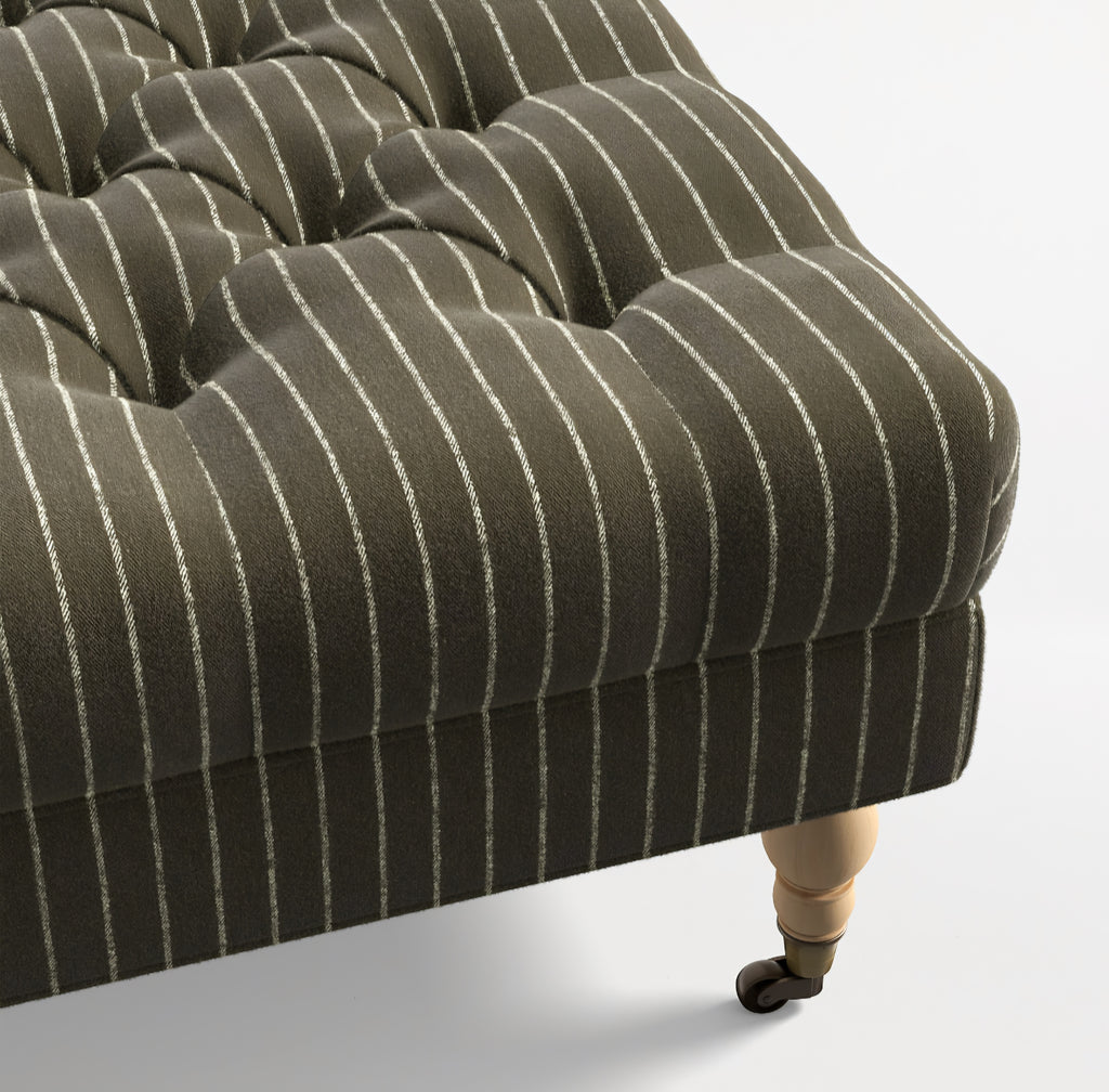 THE ONE × Langley — Striped 45" Square Cocktail Ottoman