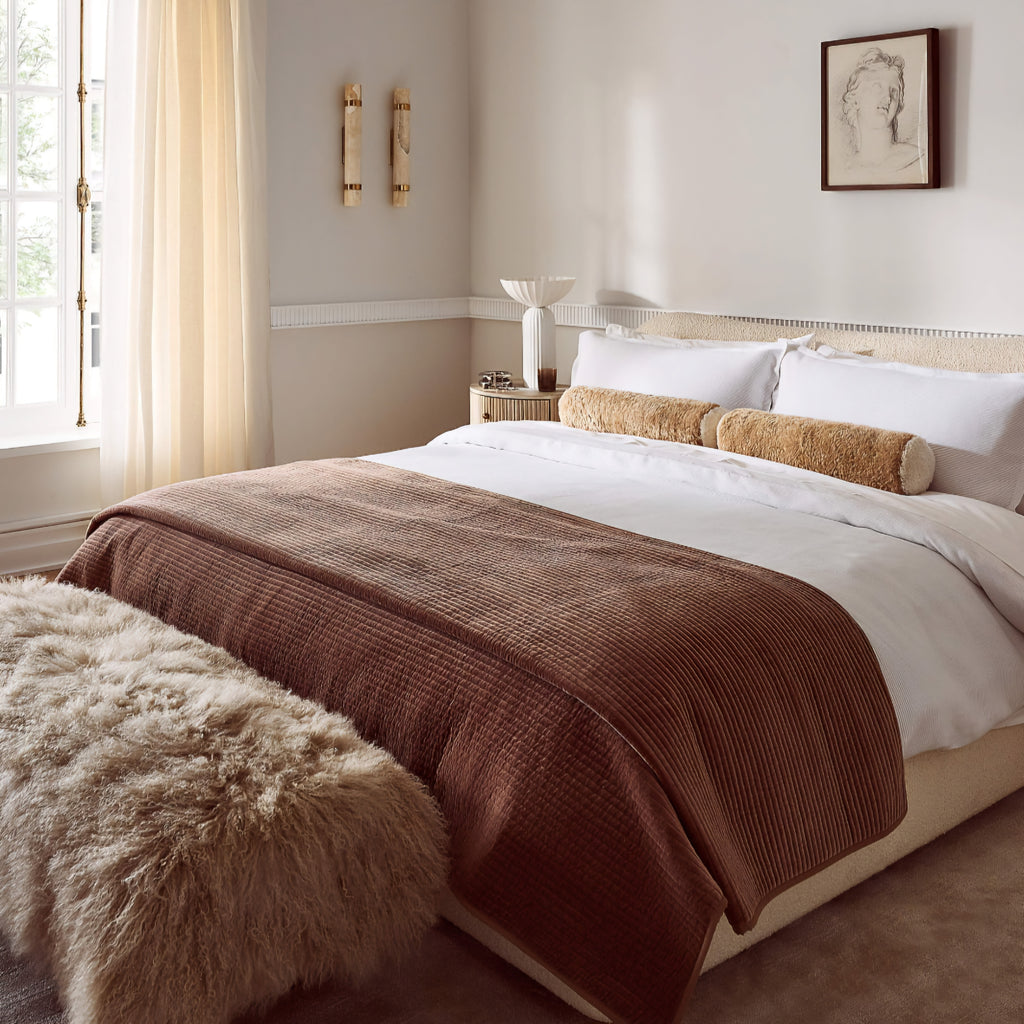 THE ONE × Socca — Sheepskin Upholstered Bench