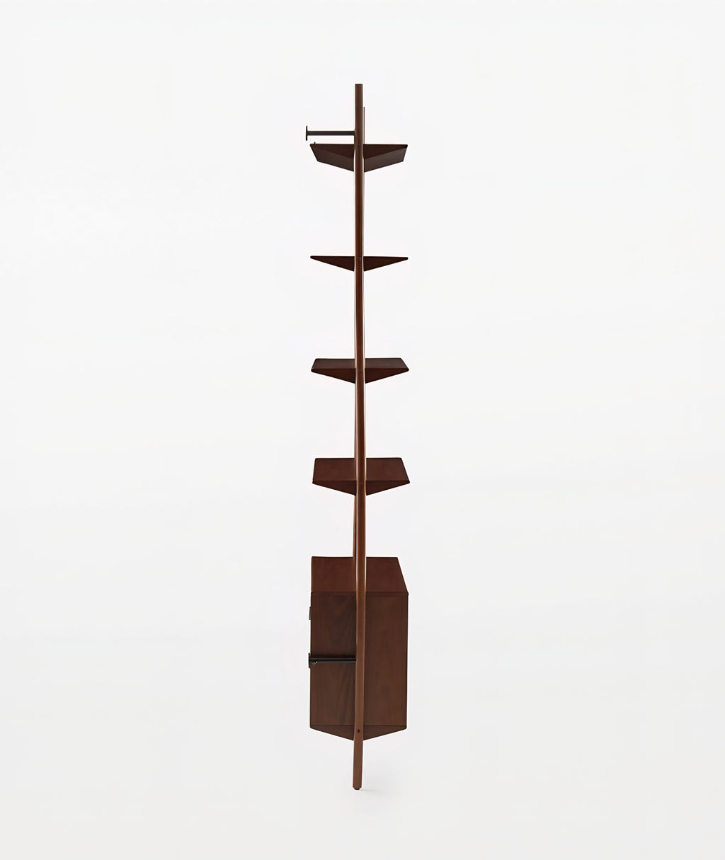 THE ONE × Nabla — Black Walnut Wall‑Mount Bookcase with Cabinet